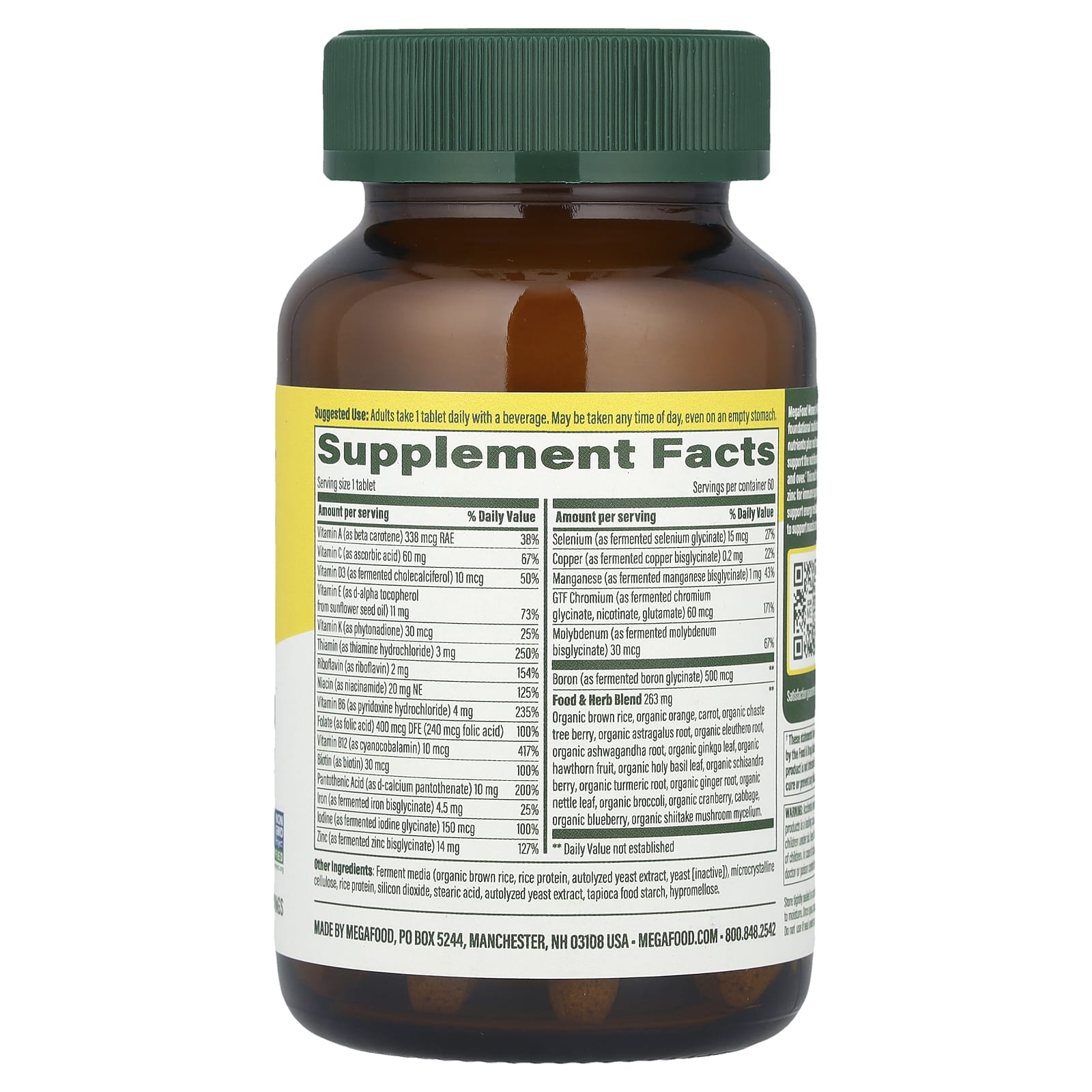 MegaFood, Women Over 40, мультивитамины для женщин старше 40 лет, для приема один раз в день, 60 таблеток