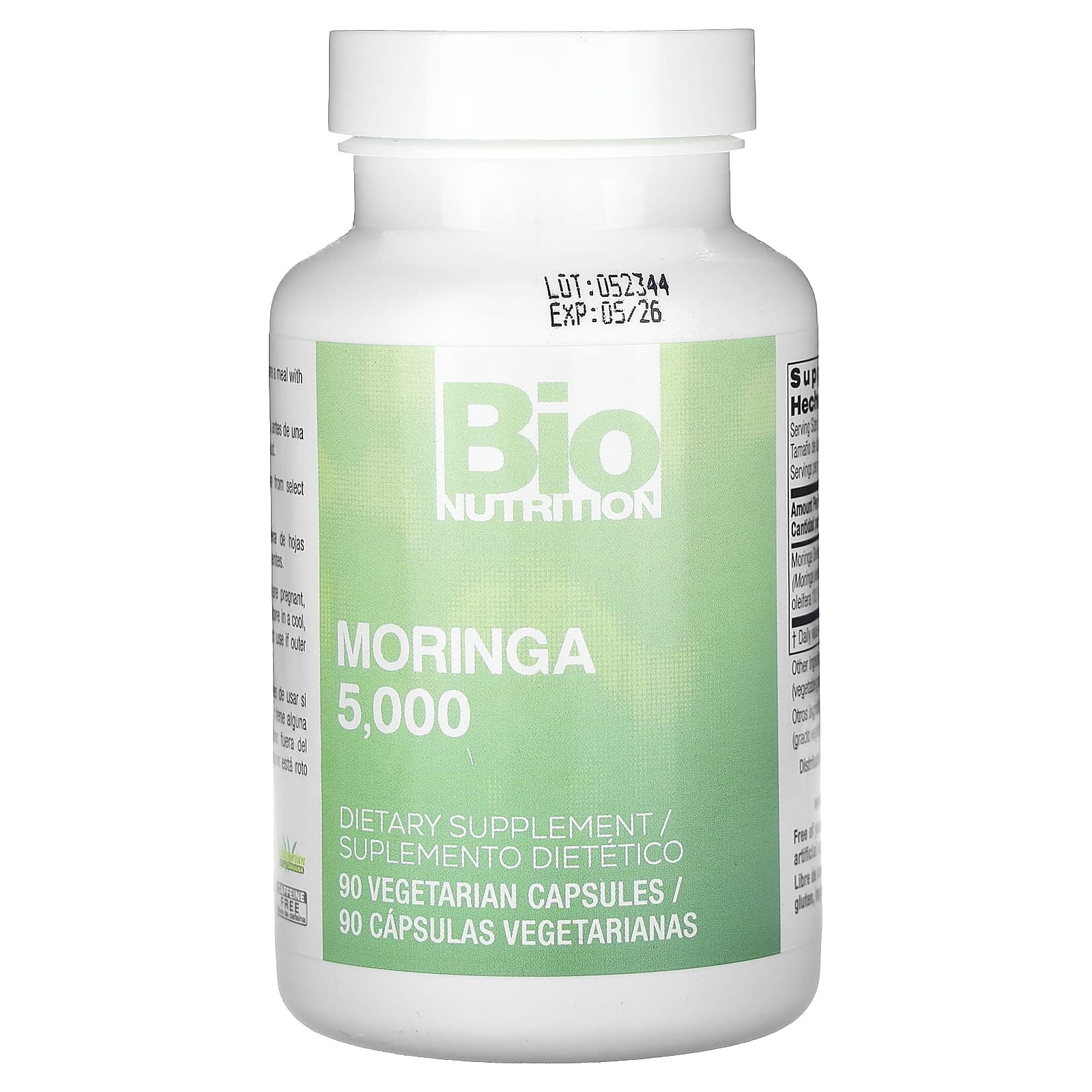 Bio Nutrition, моринга 5,000, 90 растительных капсул