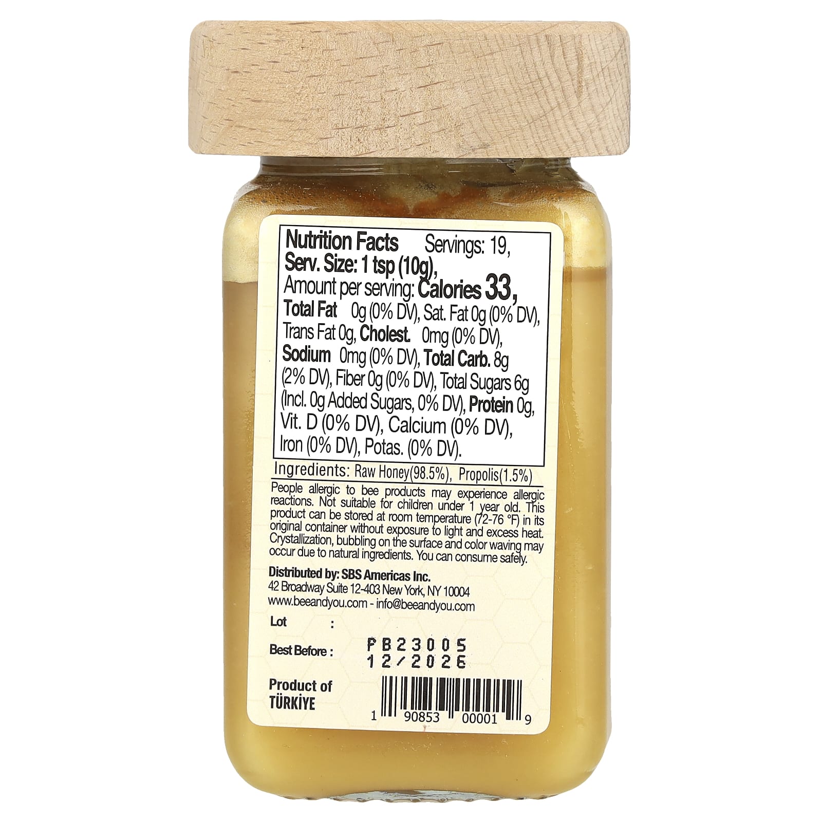 Bee&You, Необработанный прополис, 190 г (6,7 унции)