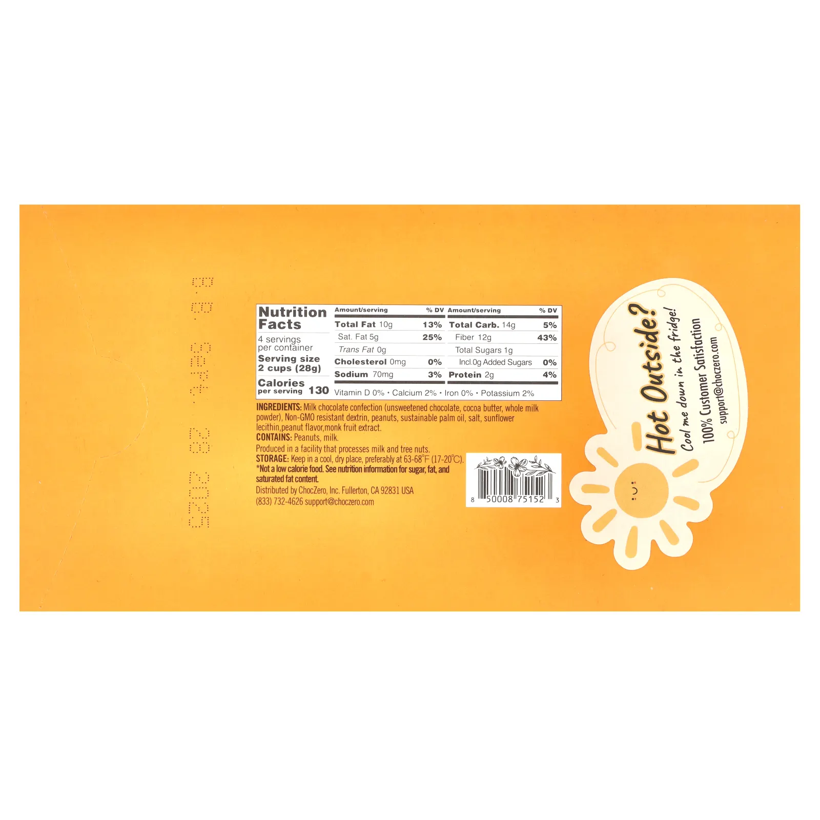 ChocZero, конфеты с молочным шоколадом и арахисовой пастой, 85 г (3 унции)