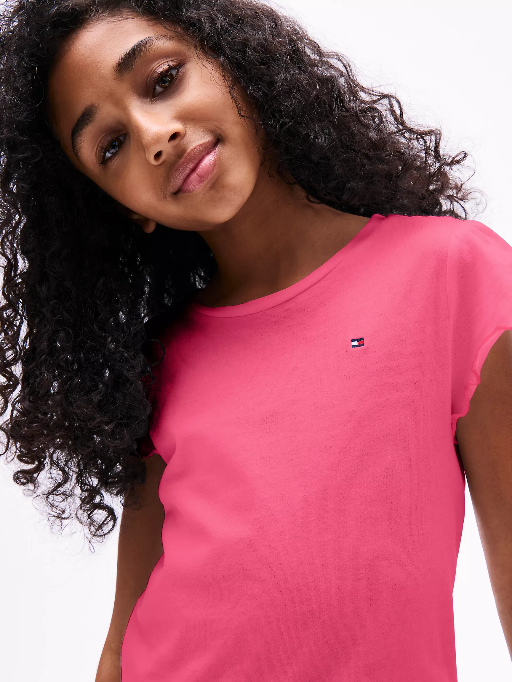 Топ для девочек Tommy Hilfiger, Детская футболка с рукавами-воланами