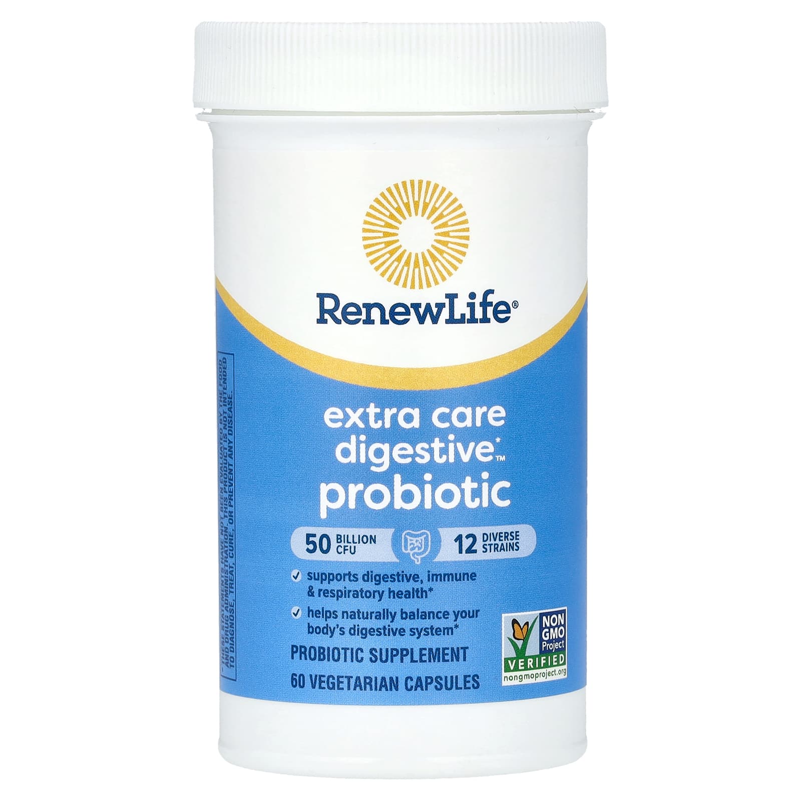 Renew Life, Ultimate Flora, пробиотик с повышенной силой действия, 50 млрд живых культур, 60 вегетарианских капсул