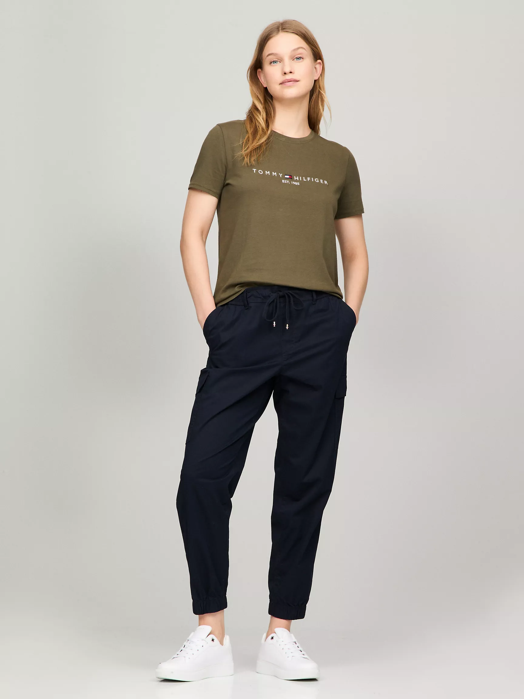 Женская футболка Tommy Hilfiger, Футболка с вышитым логотипом Tommy