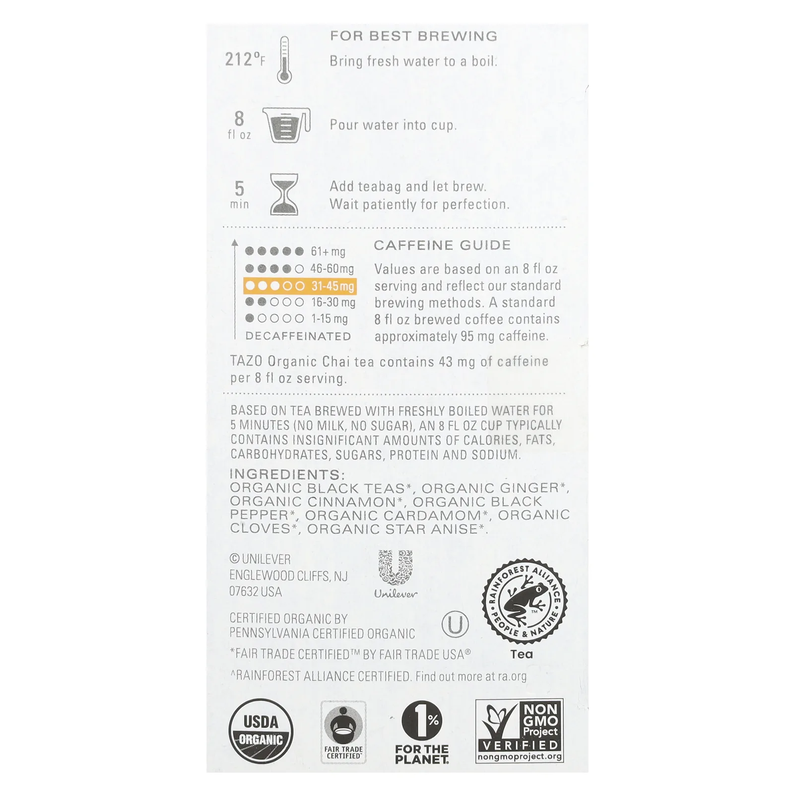 Tazo Teas, Regenerative, органический чай, черный чай, 16 чайных пакетиков, 43 г (1,5 унции)