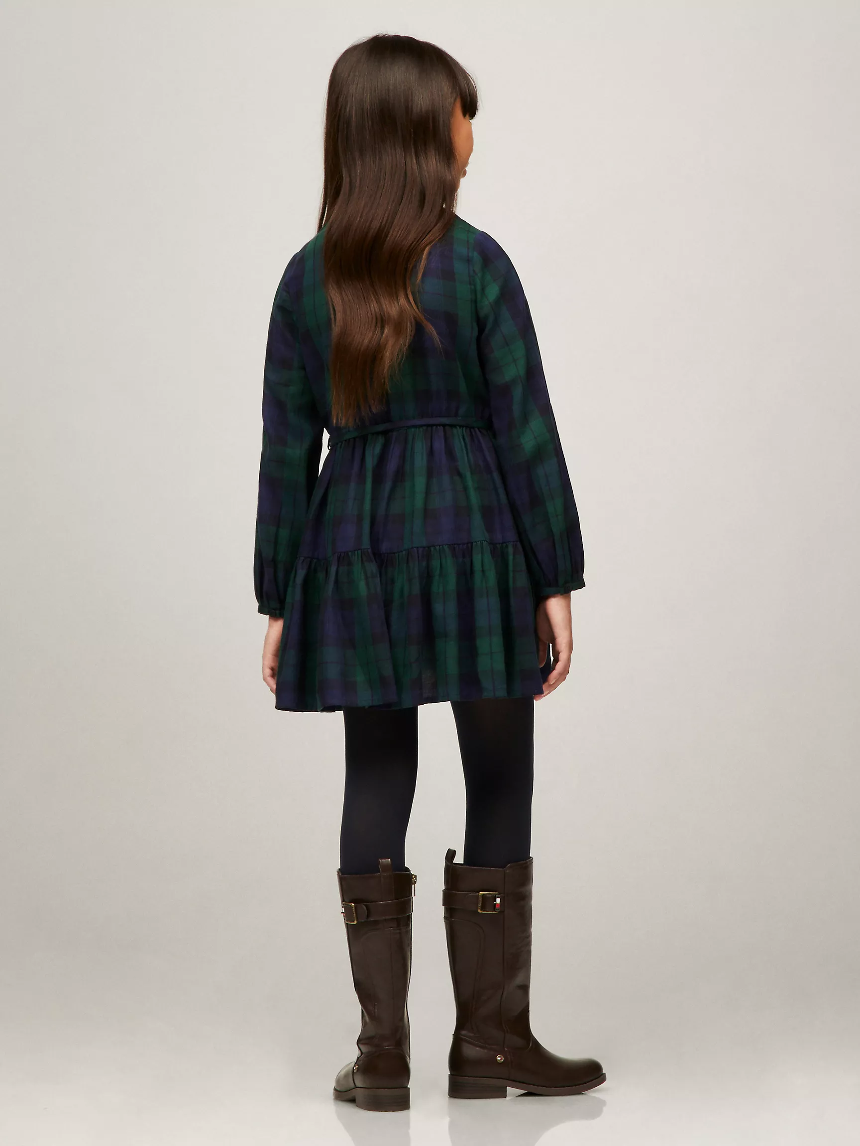 Платье для девочек Tommy Hilfiger, Детское многослойное платье-рубашка в клетку