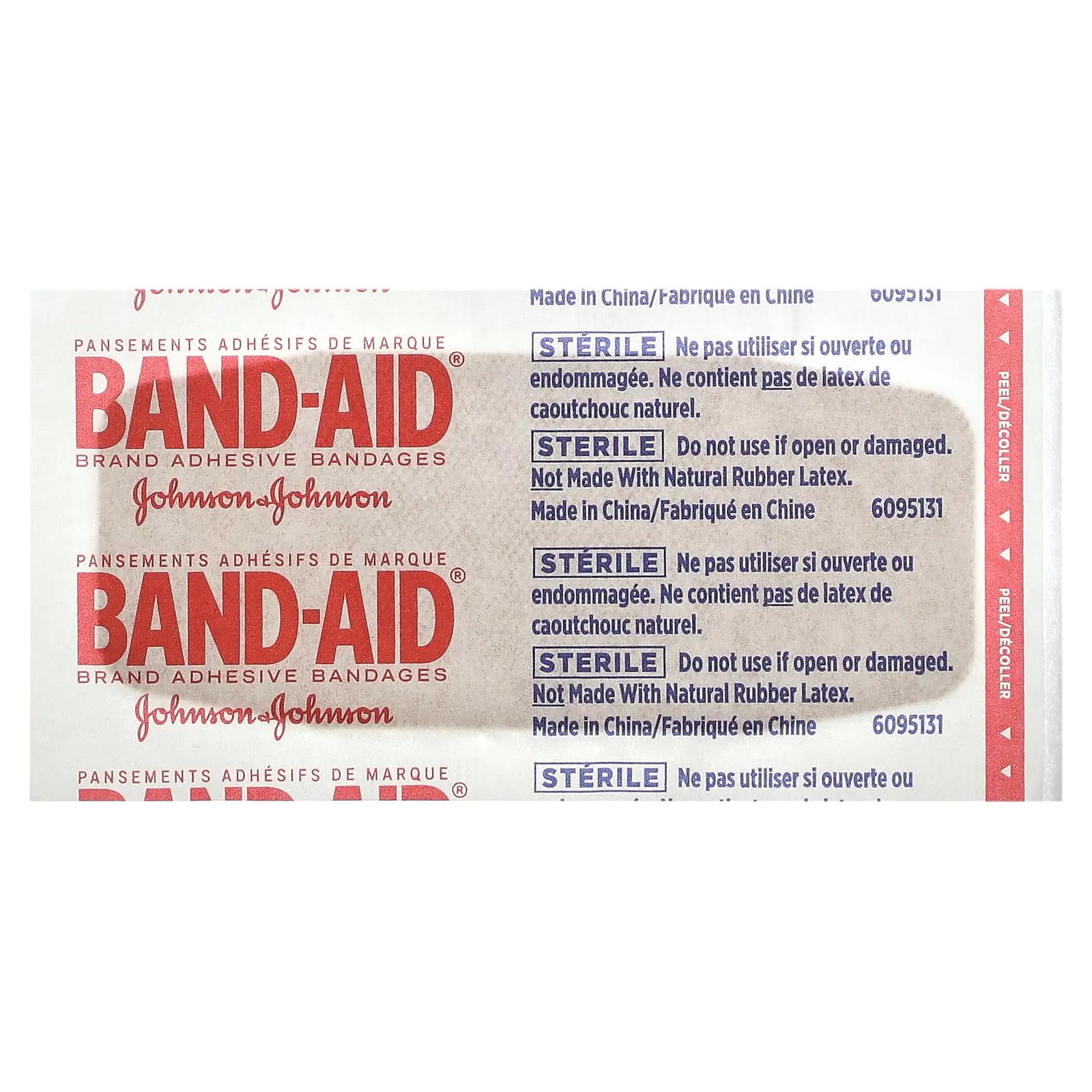 Band Aid, лейкопластыри, прочные полоски, 10 шт.