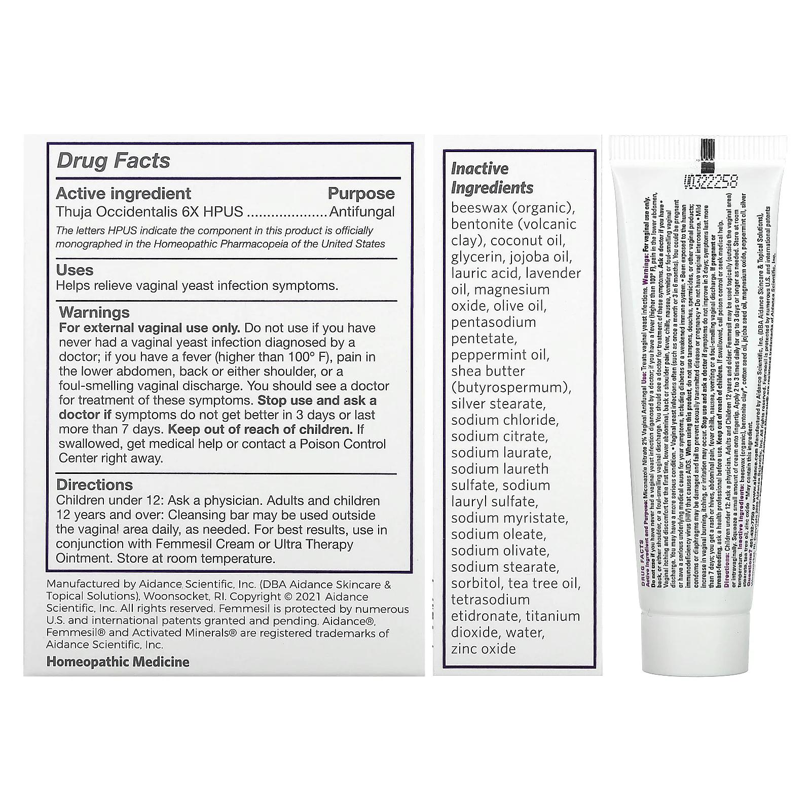 Femmesil, кусковое мыло для очищения влагалища и мазь Ultra Therapy, набор из 2 предметов