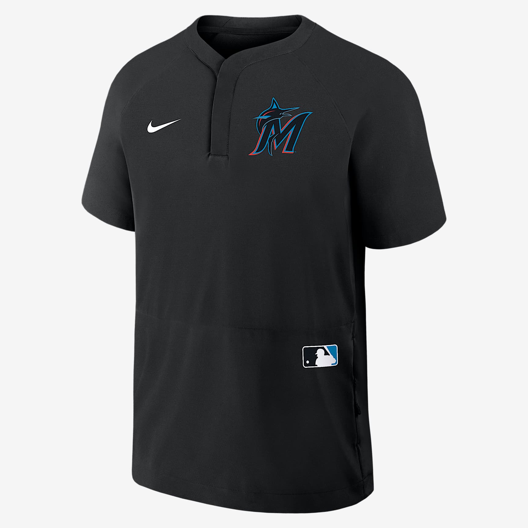 Miami Marlins Authentic Collection Men's Nike MLB Short-Sleeve Windshirt