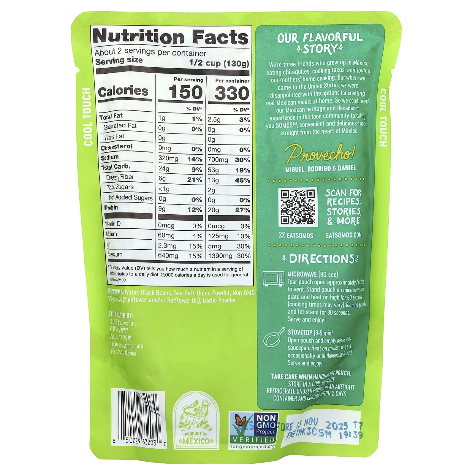 Somos, Мексиканская черная фасоль, 283 г (10 унций)
