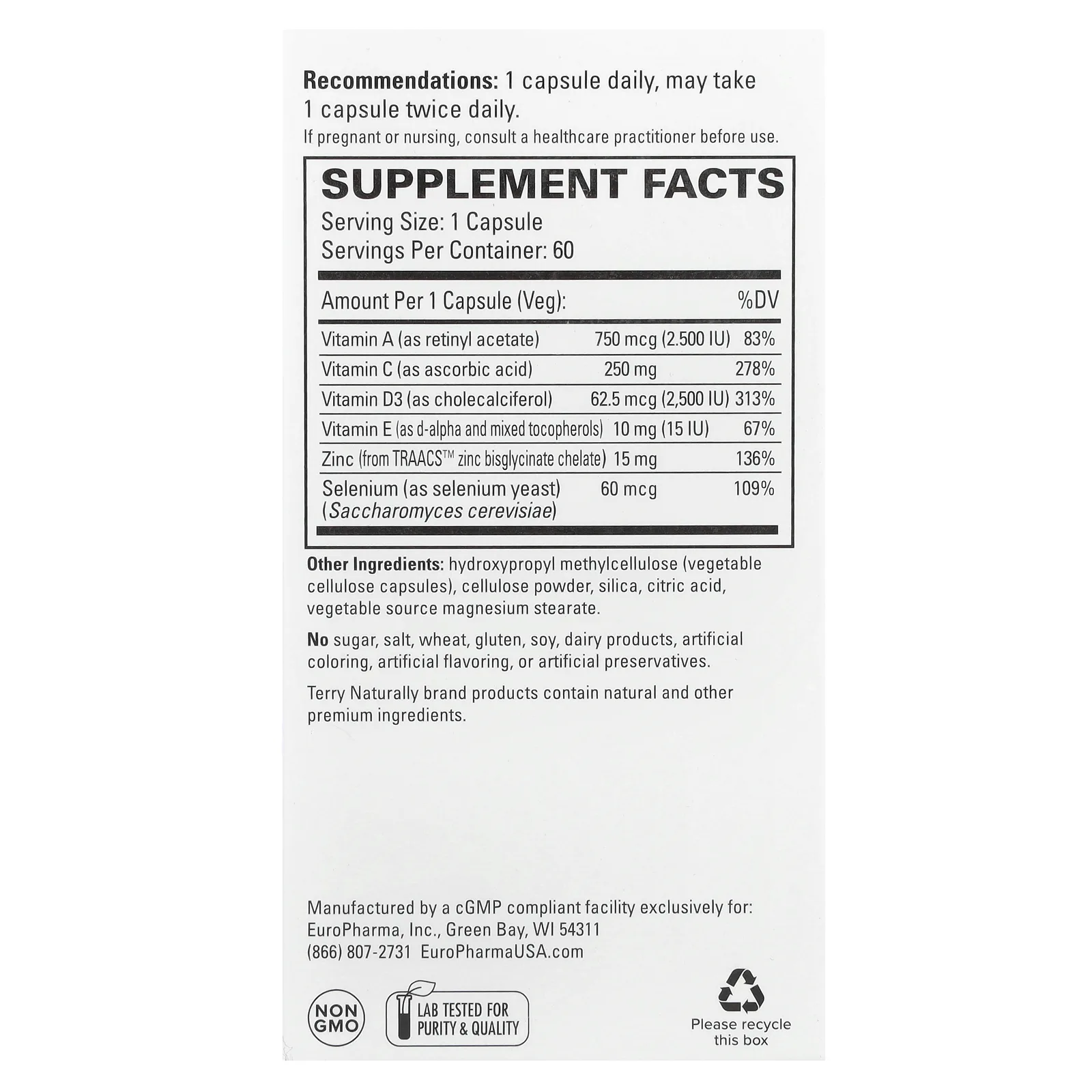 Terry Naturally, Clinical Essentials, для иммунитета, 60 капсул