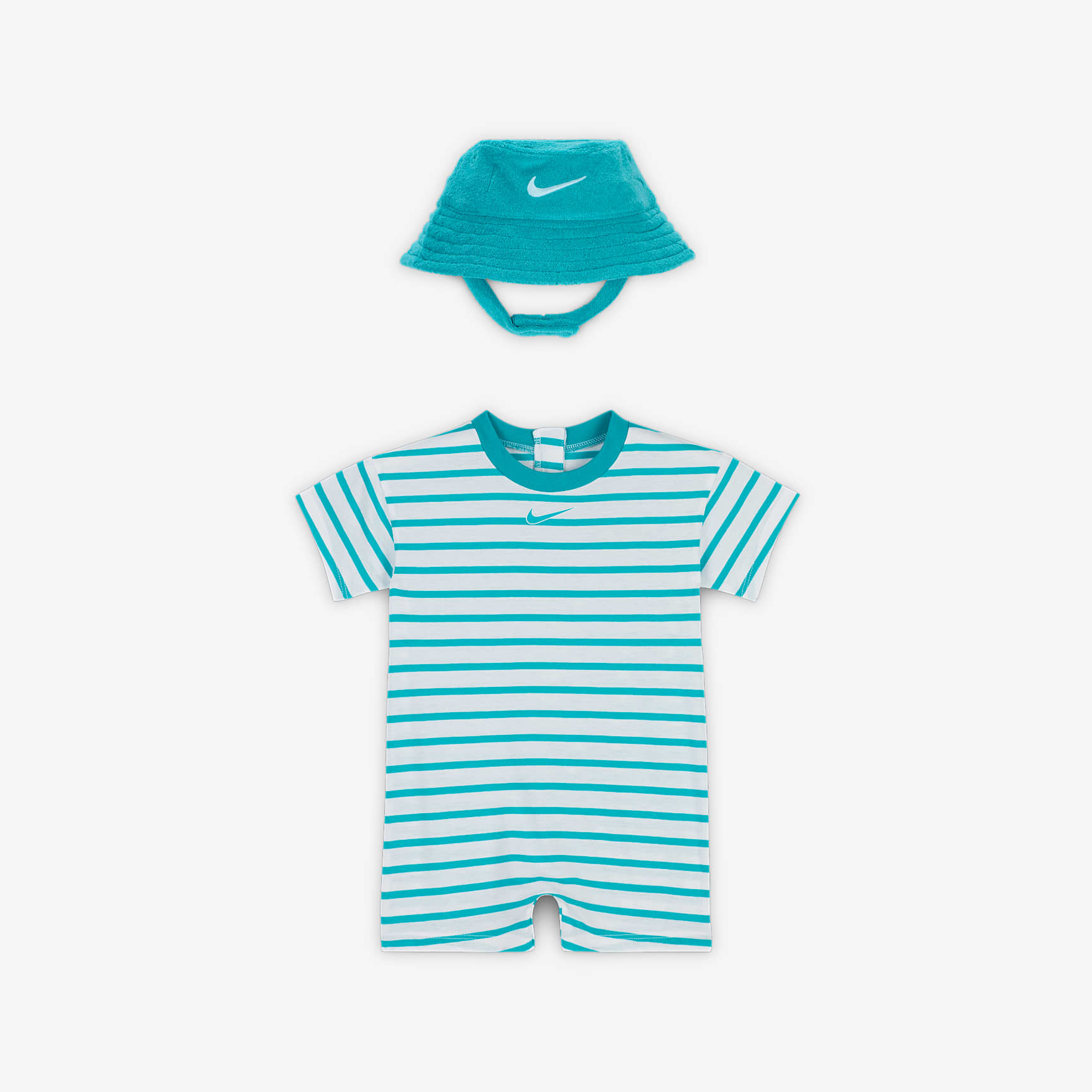 Nike Baby Short Sleeve Romper with Bucket Hat