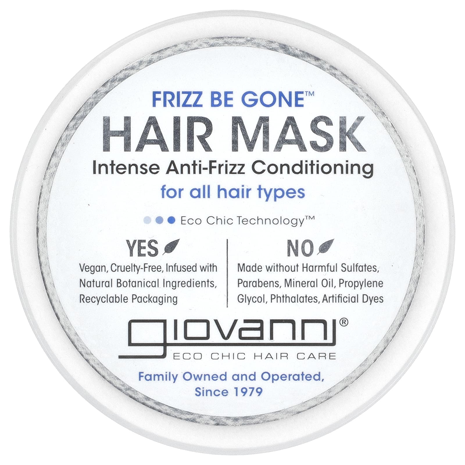 Giovanni, Frizz Be Gone ™, маска для волос, интенсивный кондиционер против пушения, 295 мл (10 жидк. унц.)