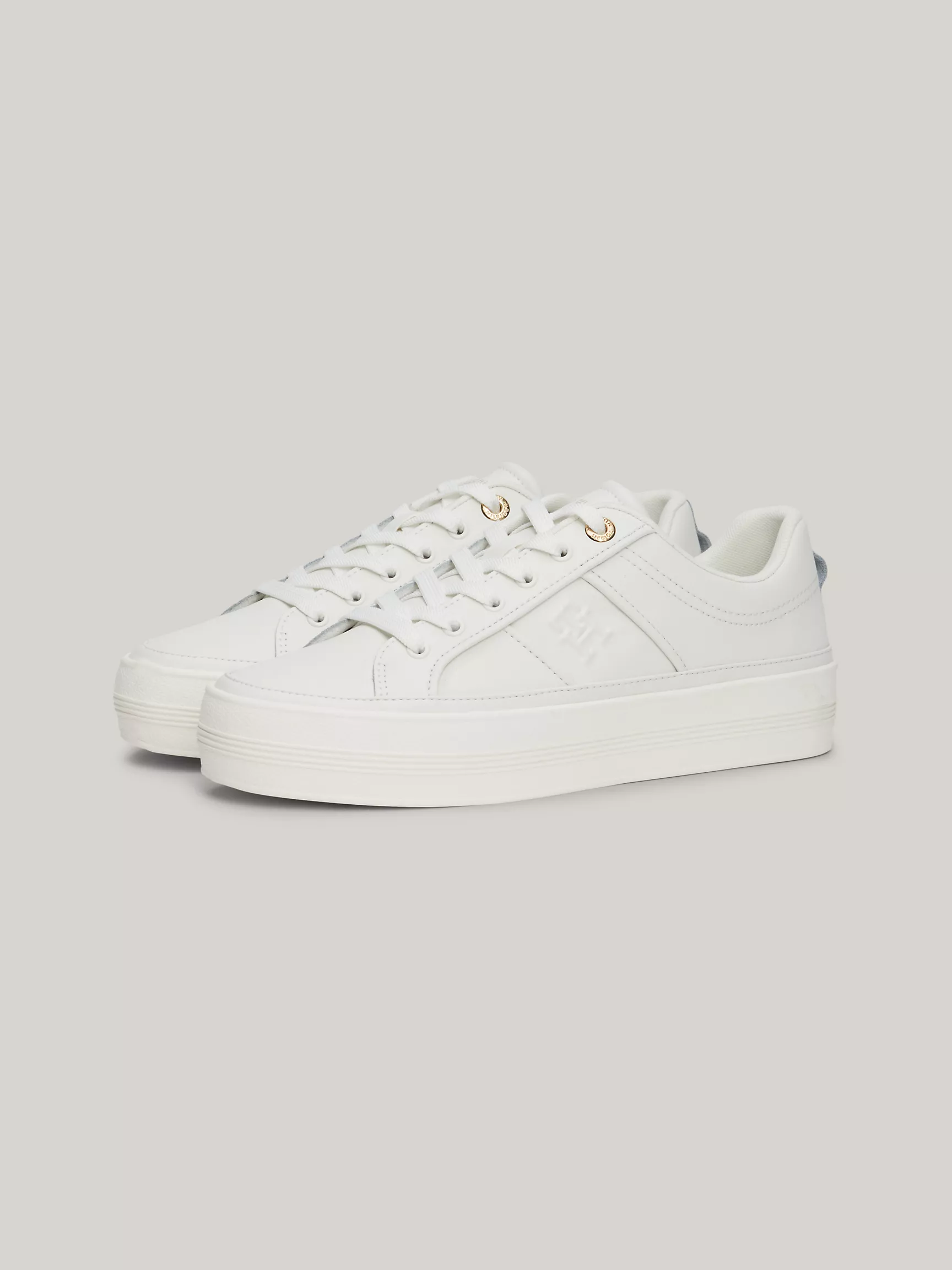 Женские кроссовки Tommy Hilfiger, Кожаные кеды на платформе с логотипом TH