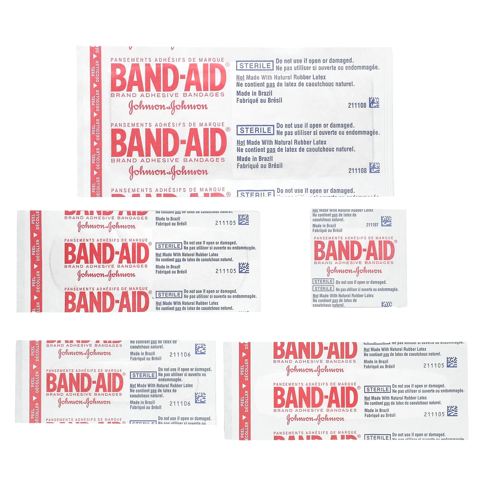 Band Aid, Пластыри, семейный пакет, разные размеры, 280 бинтов