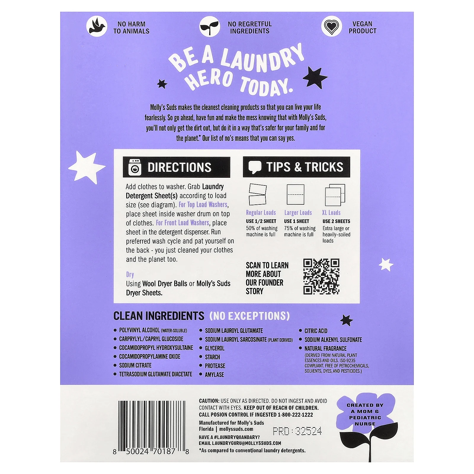 Molly's Suds, моющее средство для стирки, лаванда, 35 шт.