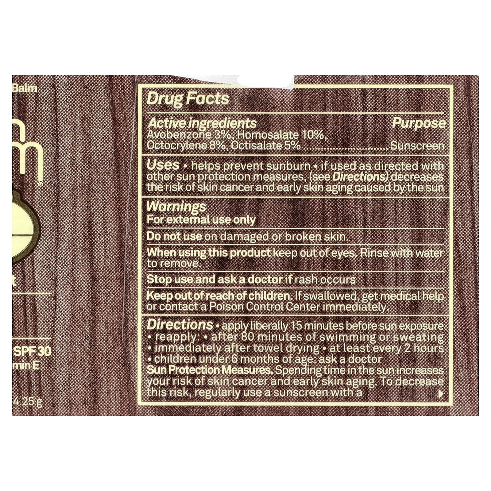 Sun Bum, Солнцезащитный бальзам для губ, SPF 30, кокос, 4,25 г (0,15 унции)