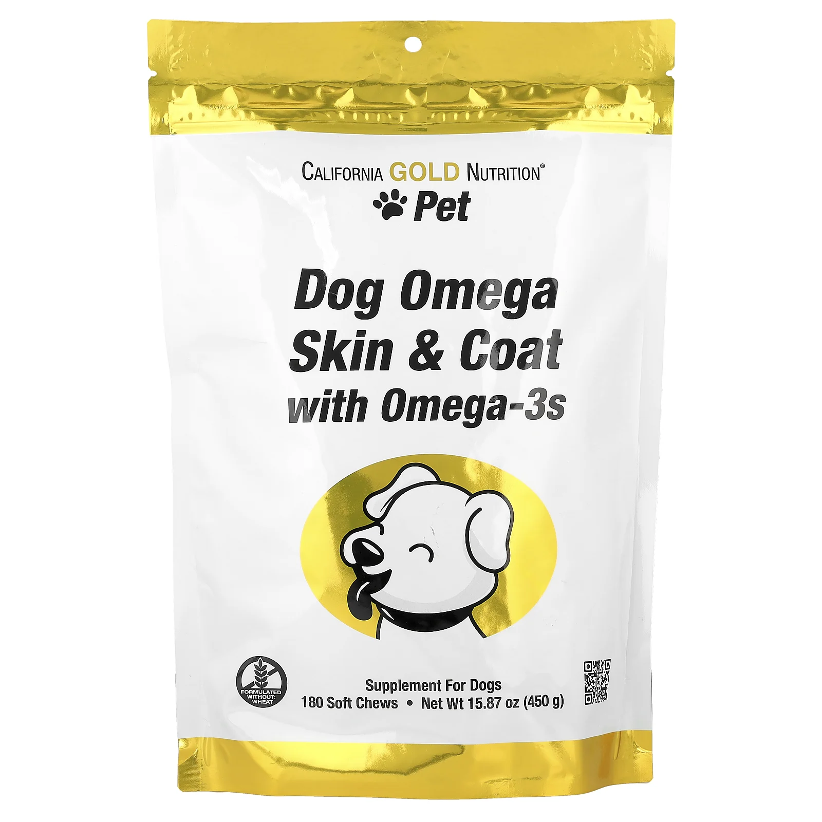 California Gold Nutrition, Pet, омега-3 для поддержки кожи и шерсти собак, 180 жевательных таблеток, 450 г (15,87 унции)