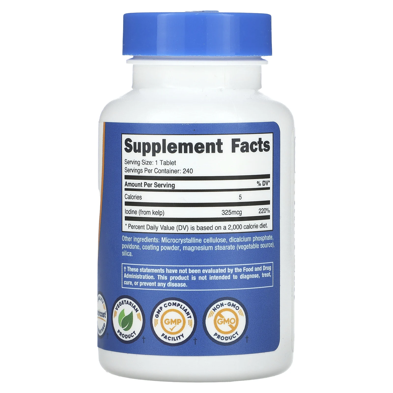 Nutricost, Ламинария, 325 мкг, 240 таблеток