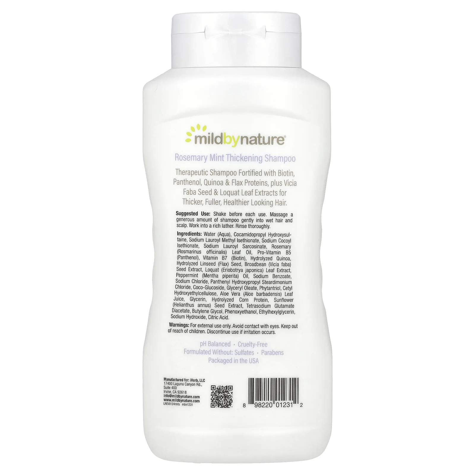Mild By Nature, шампунь для густоты волос с B-комплексом и биотином, розмарин и мята, 473 мл (16 жидк. унций)