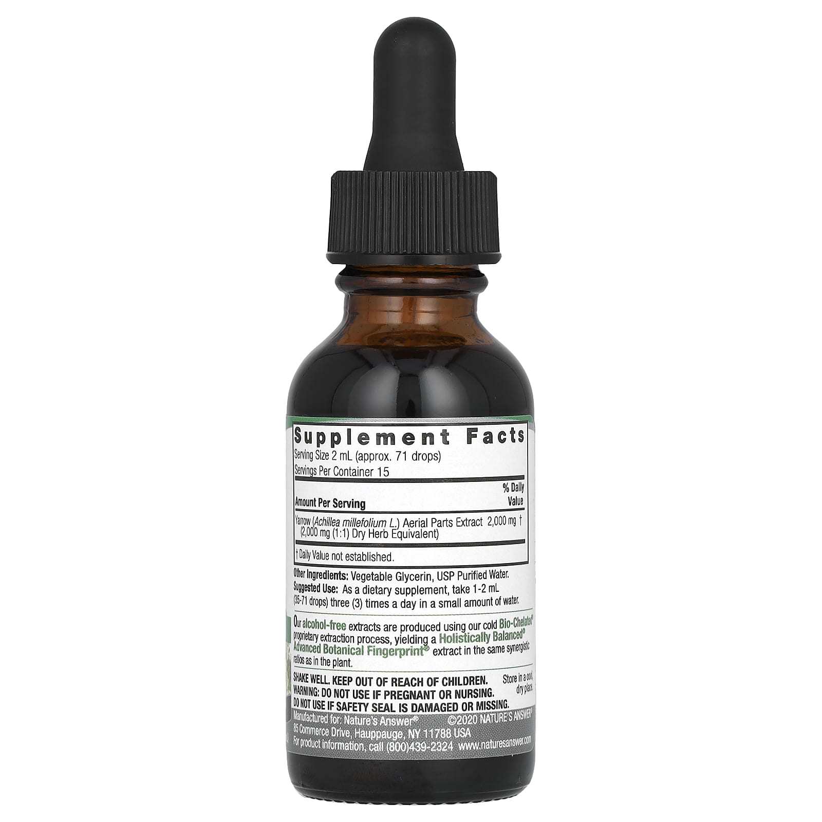 Nature's Answer, надземные части тысячелистника, без спирта, 2000 мг, 30 мл (1 жидк. унция)