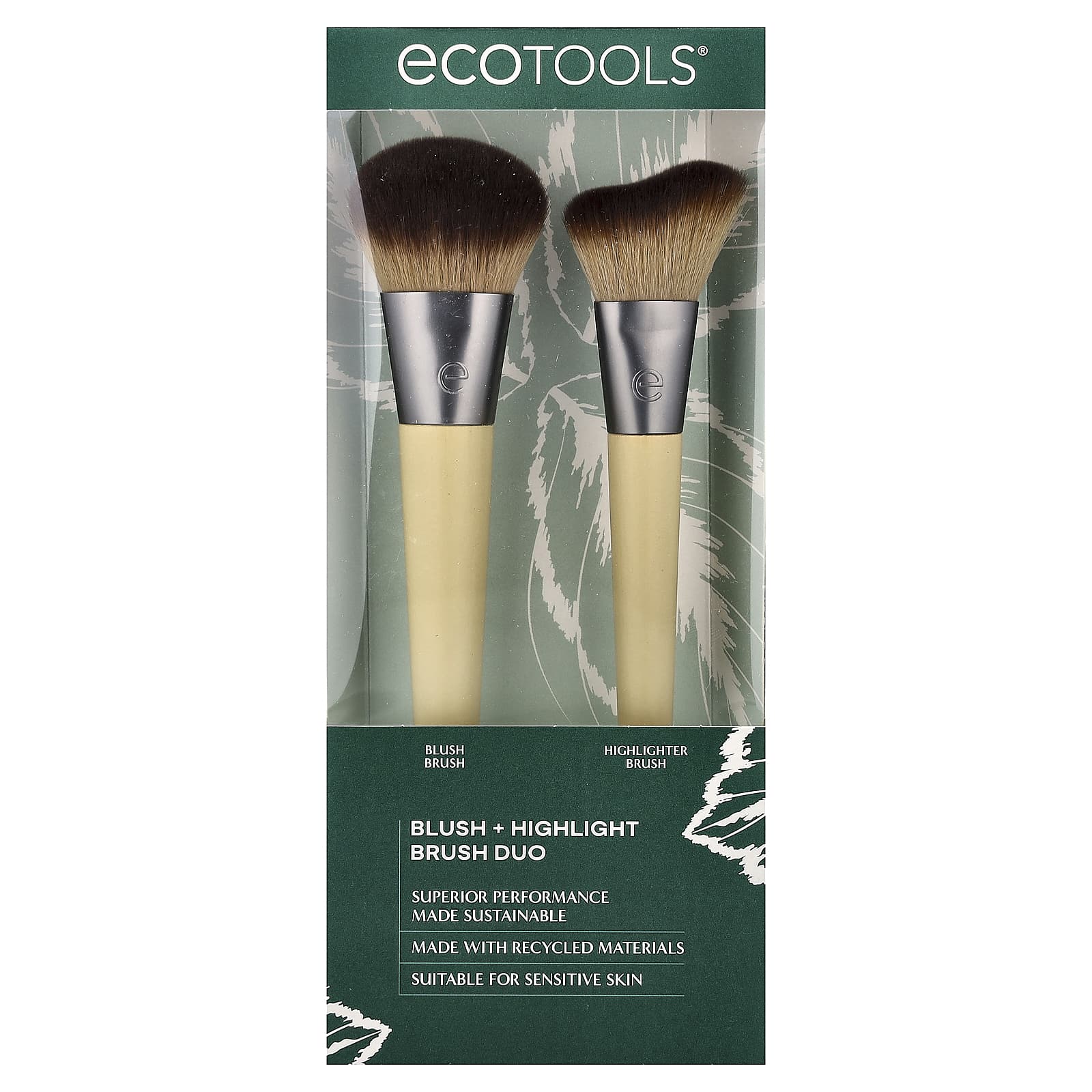 EcoTools, кисть для румян и хайлайтера, 2 шт.