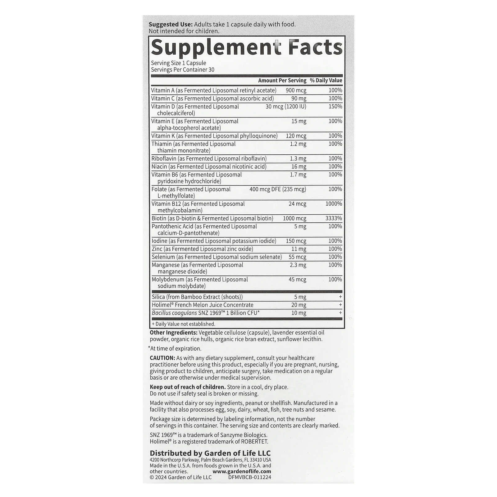 Garden of Life, Тереза Formated Multi +, комплекс для красоты, 30 капсул