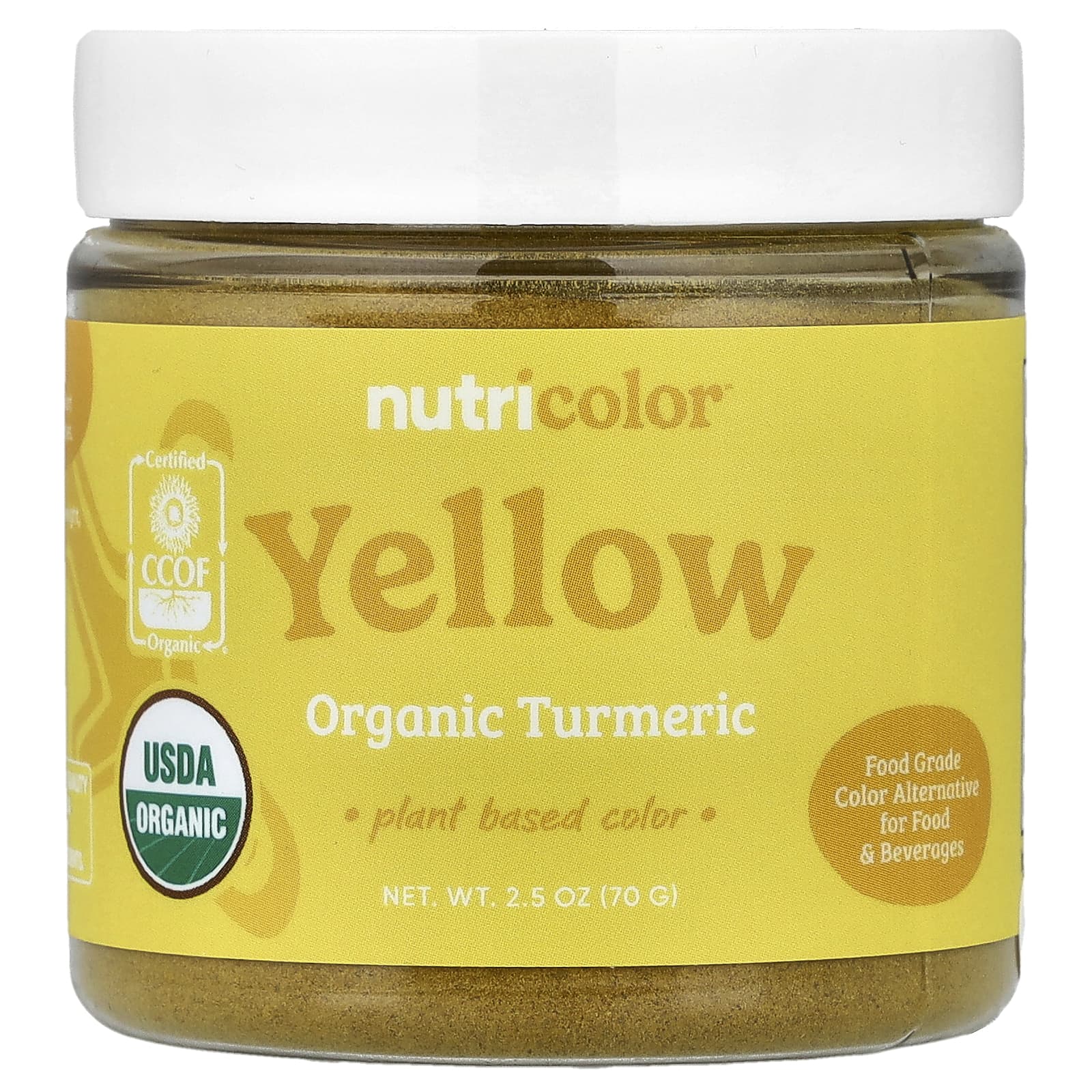 Nutricost, Nutricolor™, желтая органическая куркума, 70 г (2,5 унции)