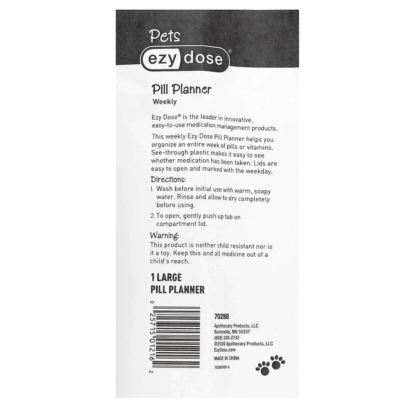 Ezy Dose, Now Pets, еженедельный органайзер для таблеток, для собак, большое количество, 1 шт.