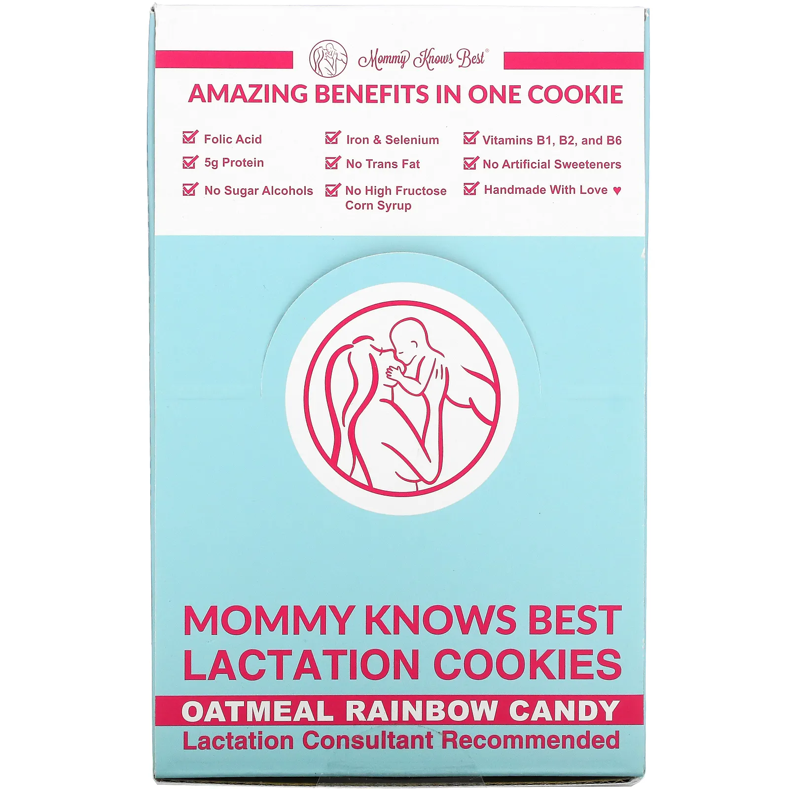Mommy Knows Best, Lactation Cookies, овсяные радужные конфеты, 10 штук по 2 унции