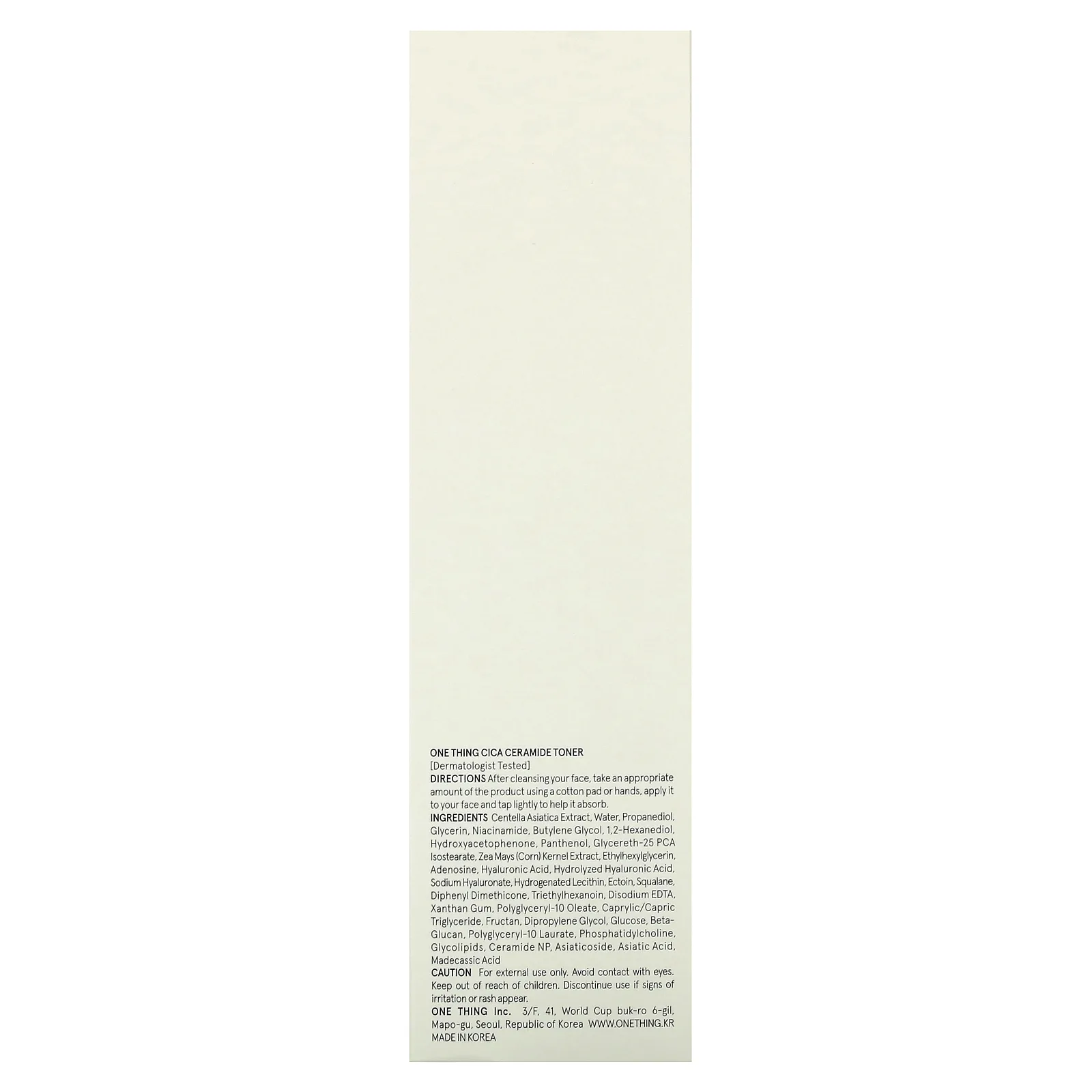One Thing, CICA, тоник с керамидами, 250 мл (8,45 жидк. унции)