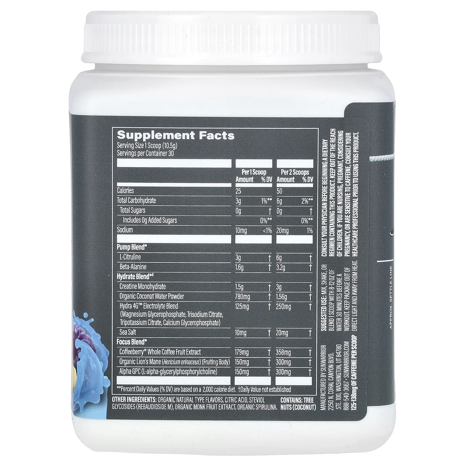 Sunwarrior, Sport, активный перед тренировкой, ананас с голубой малиной, 315 г (11,1 унции)