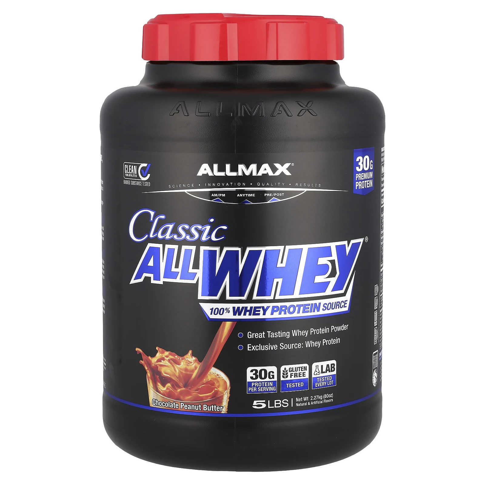 ALLMAX, Classic AllWhey, 100% сывороточный протеин, шоколад и арахисовое масло, 2,27 кг (5 фунтов)