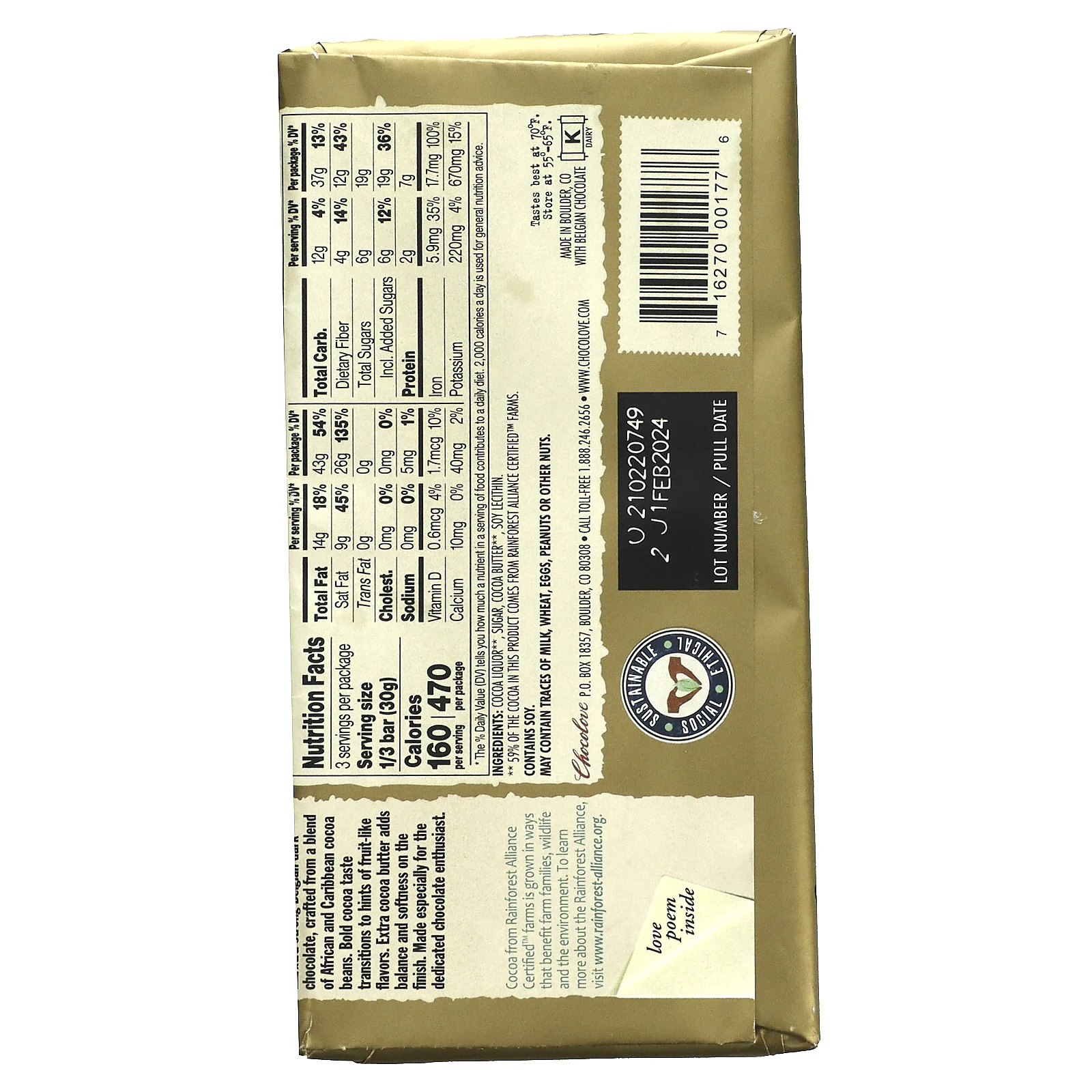 Chocolove, экстрагорький черный шоколад, 77 какао, 90 г (3,2 унции)