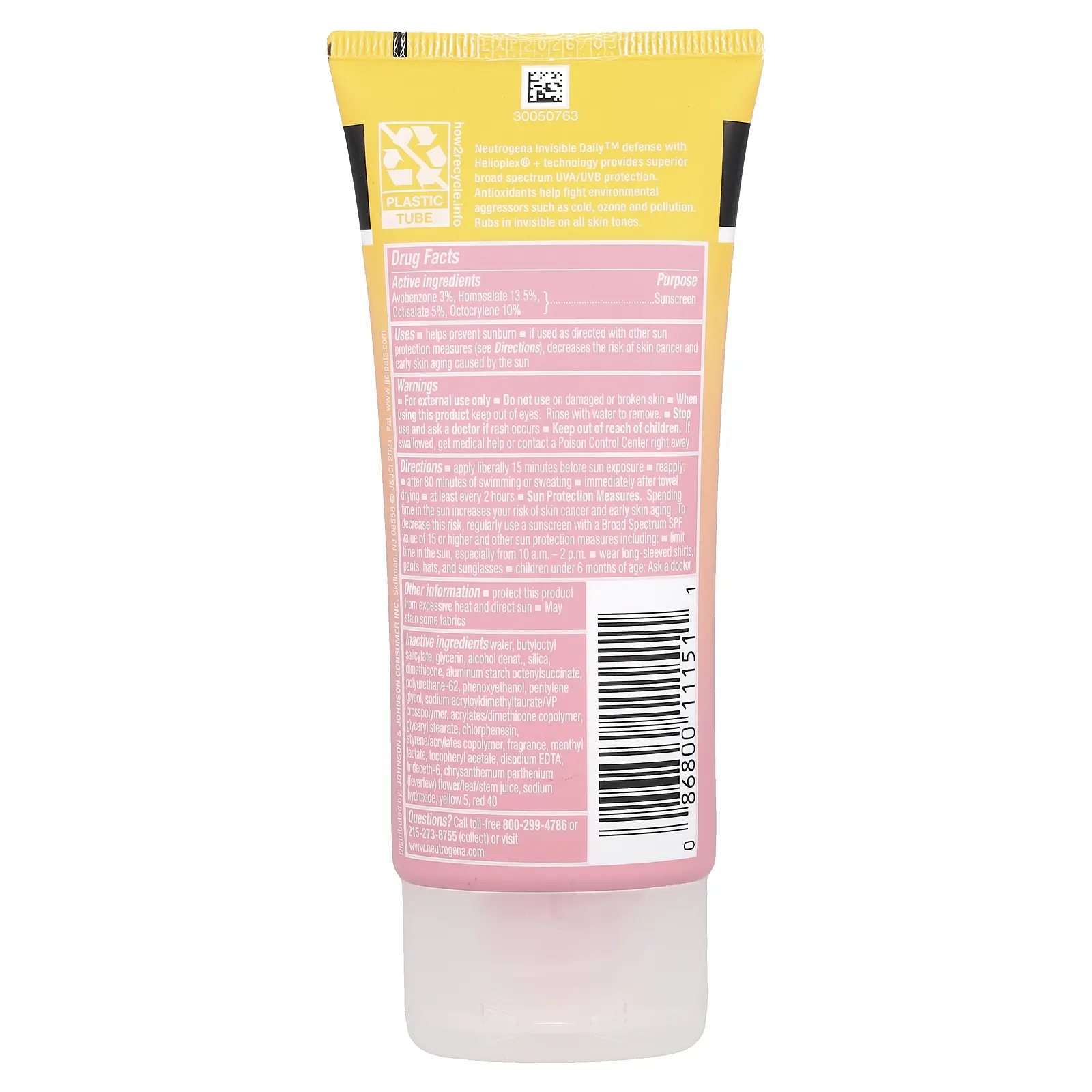 Neutrogena, Invisible Daily Defense, солнцезащитный лосьон, SPF 60+, 88 мл (3 жидк. Унции)