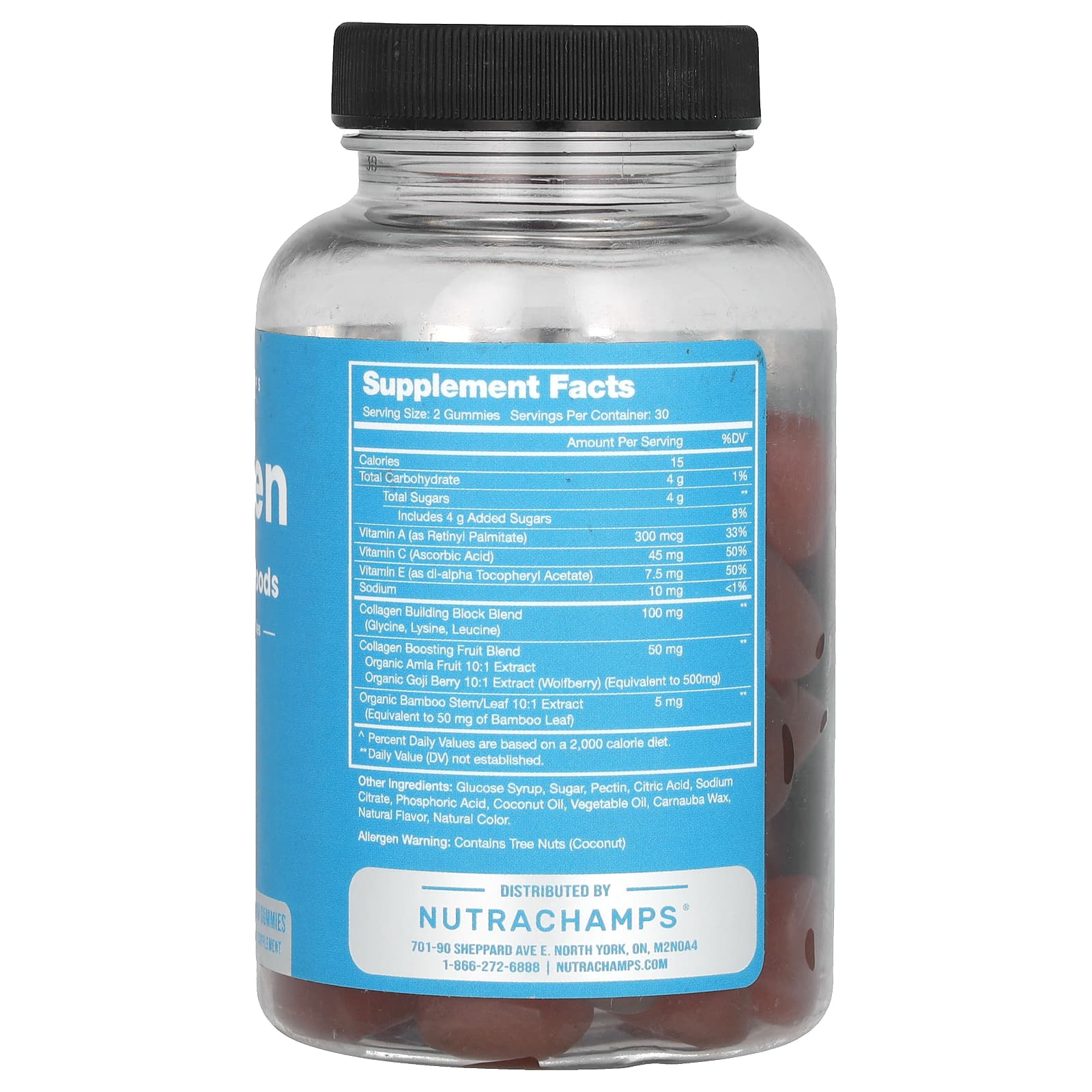 NutraChamps, жевательные таблетки с коллагеном, повышающие уровень суперфудов, со вкусом персика, 60 жевательных таблеток с витаминами