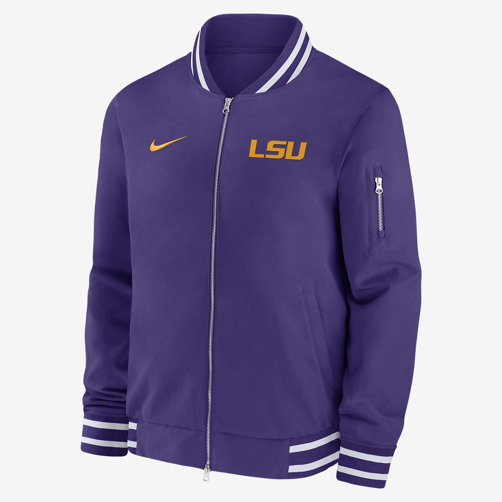 LSU Tigers Sideline Men's Nike College Full-Zip Bomber Jacket