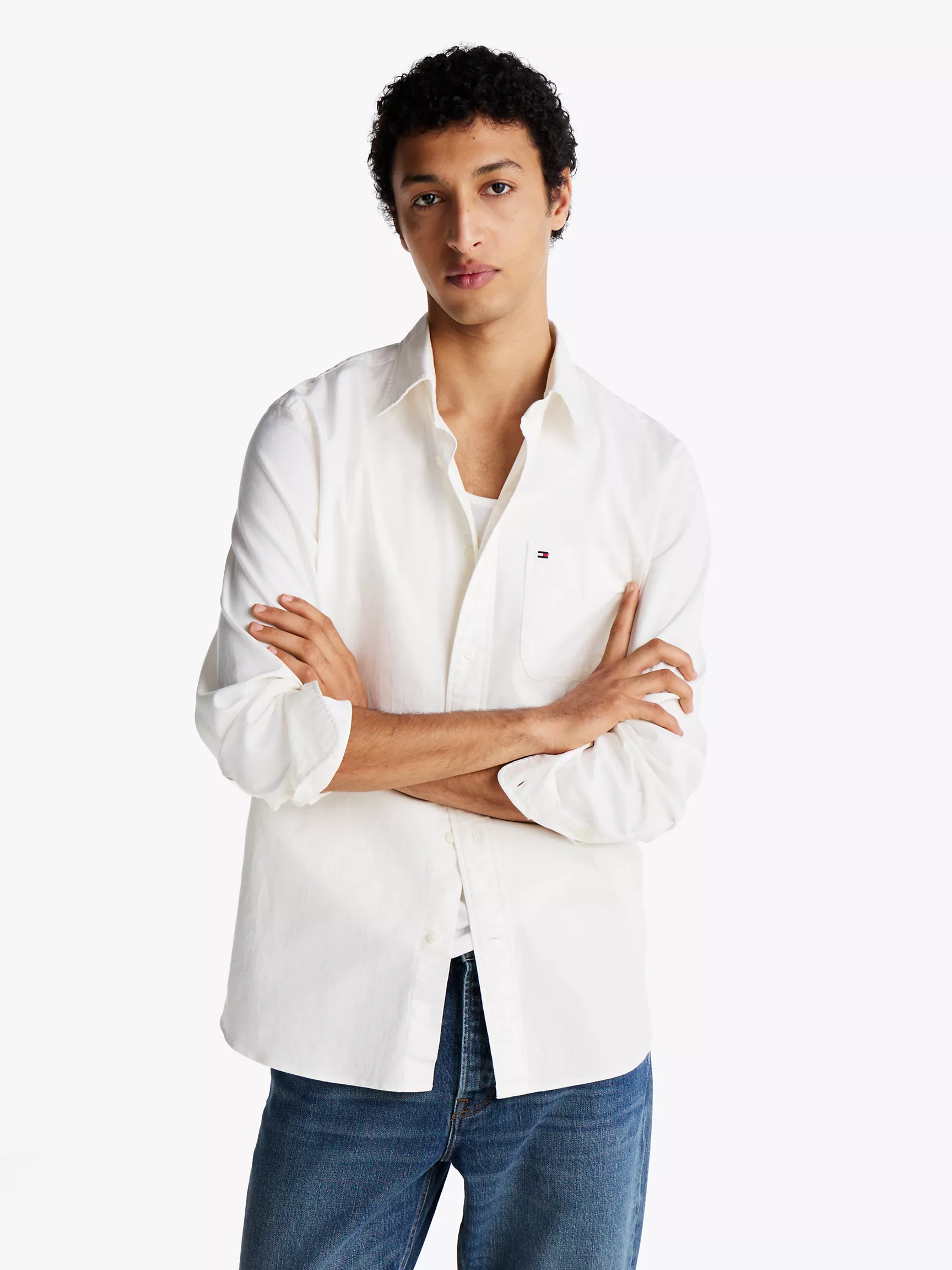 Мужская рубашка Tommy Hilfiger, Окрашенная рубашка из твила стандартного кроя