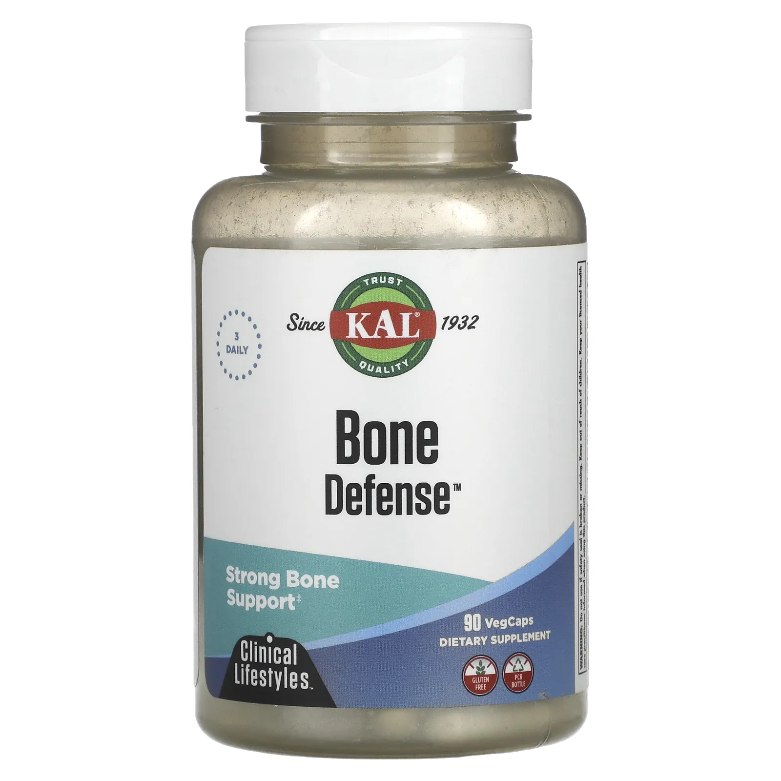 KAL, Bone Defense, защита костей, 90 вегетарианских капсул