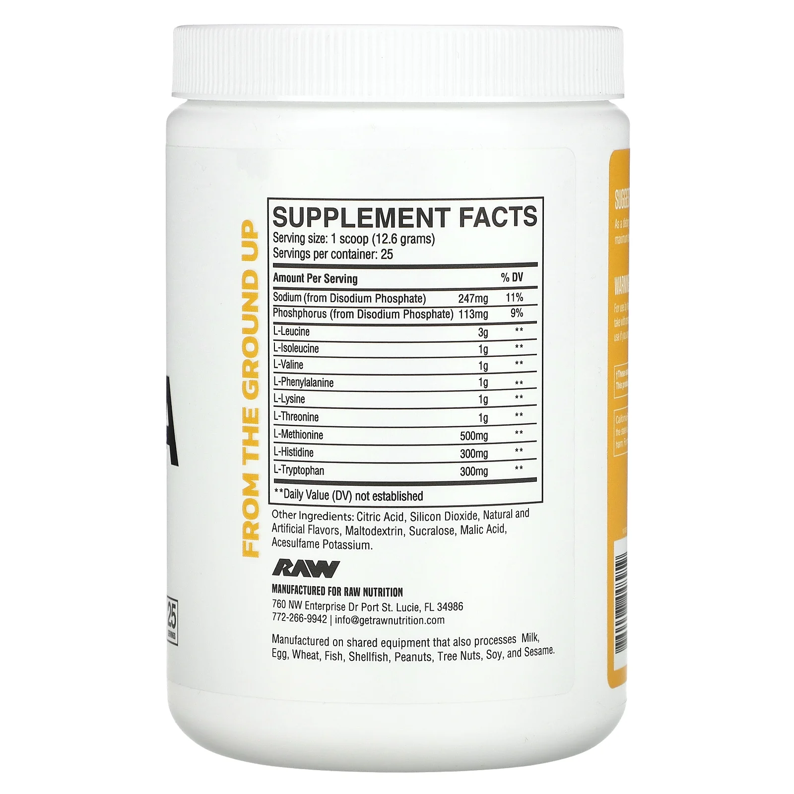 Raw Nutrition, EAA, ананас, 315 г (11,11 унции)