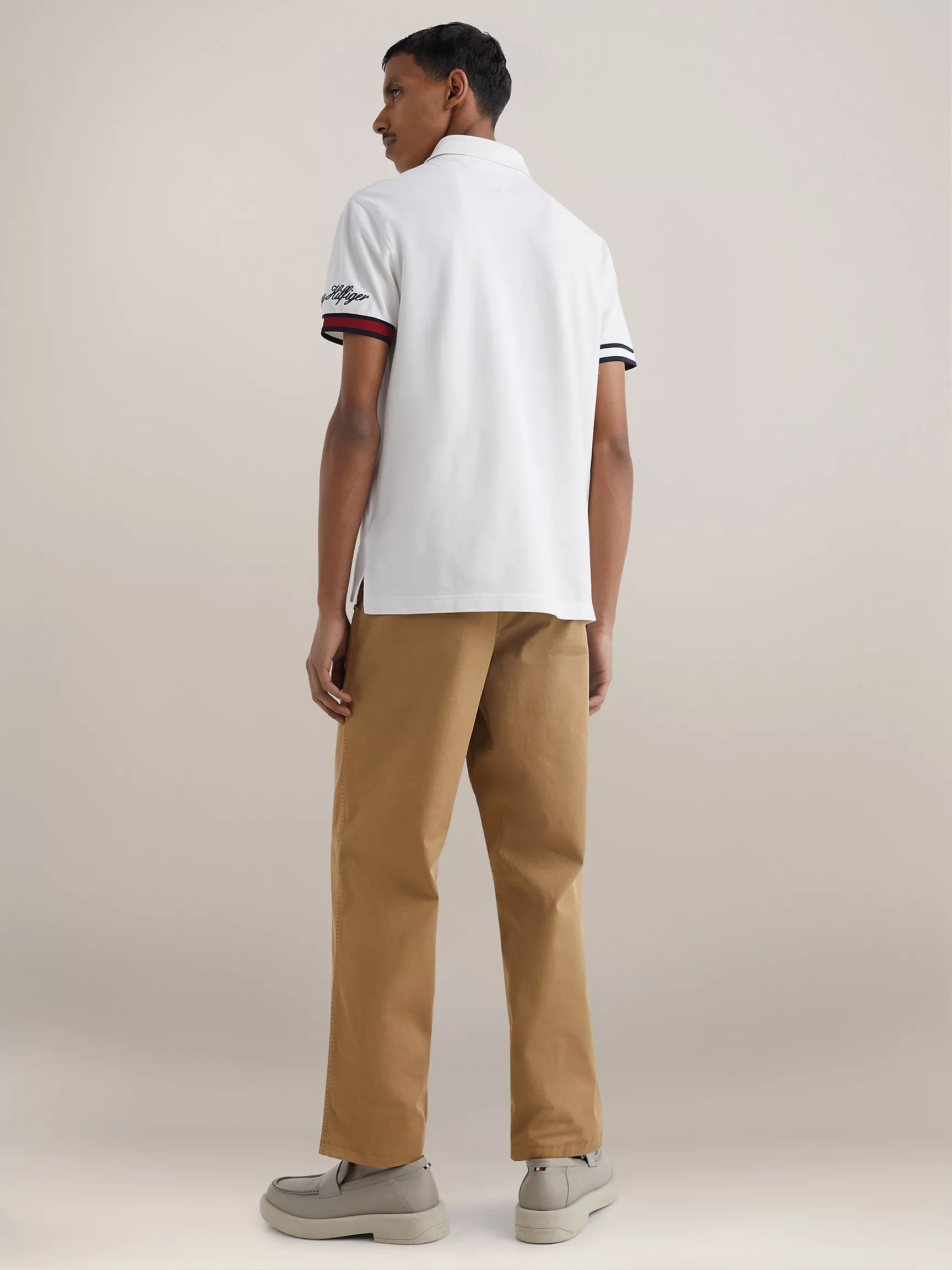 Мужское поло Tommy Hilfiger, Приталенное поло с логотипом флага на манжетах