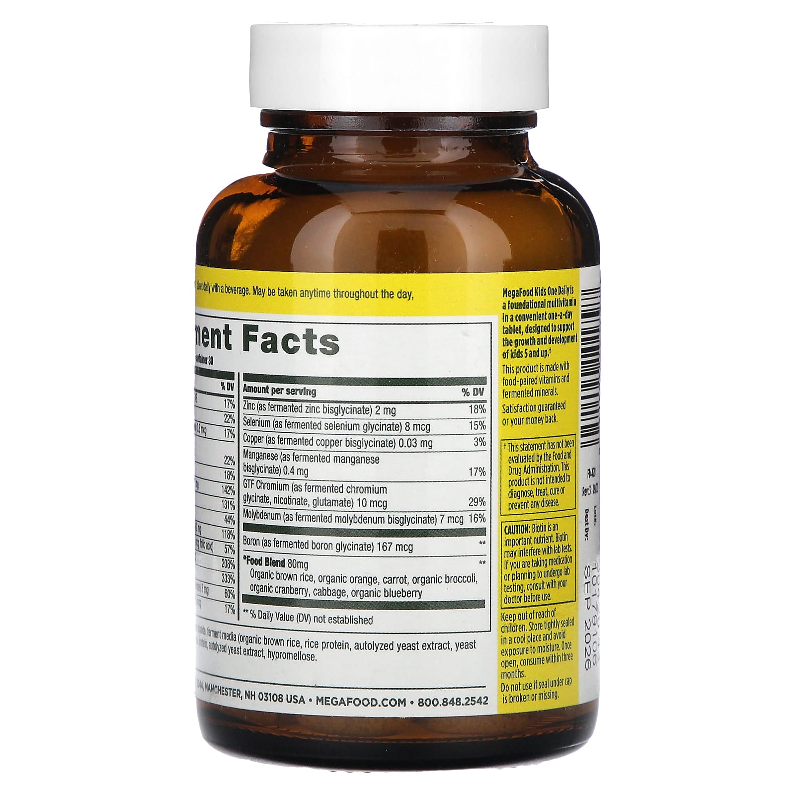 MegaFood, Kids One Daily, мультивитамины для детей, 30 таблеток
