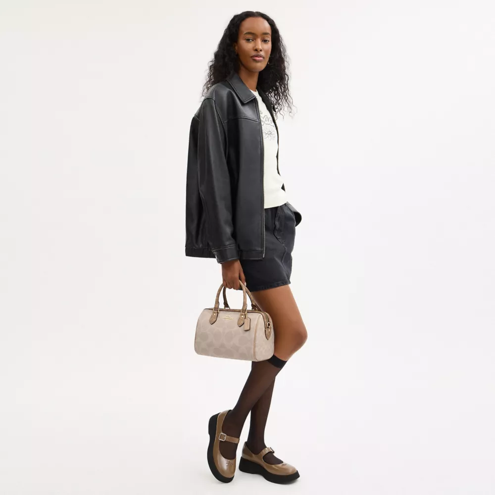 Сумка COACH Rowan Satchel Bag In Blocked Signature Canvas
