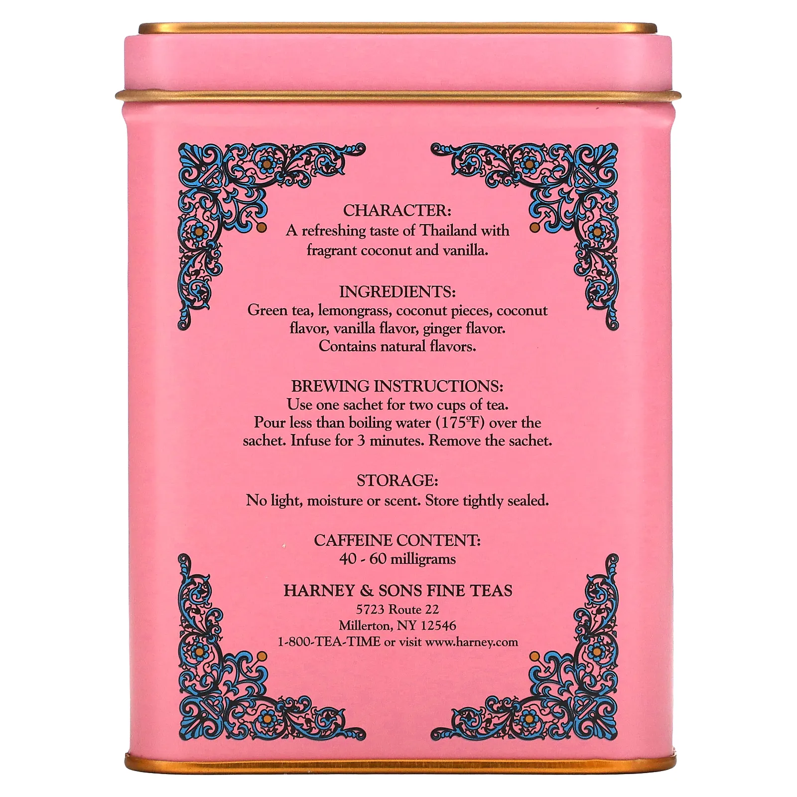 Harney & Sons, HT Tea Blend, зеленый чай с кокосом, 20 чайных пакетиков, 40 г (1,4 унции)