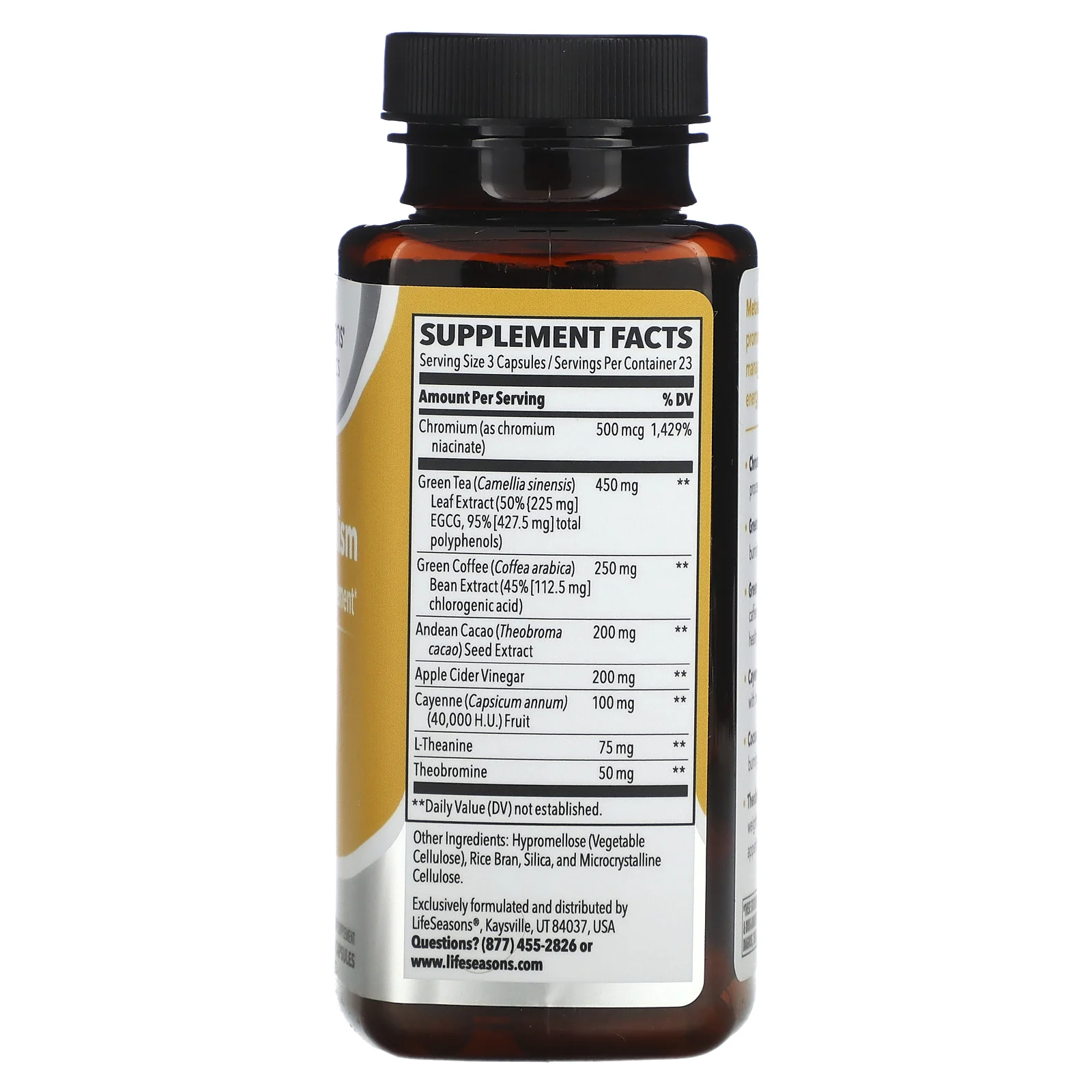 LifeSeasons, Метаболизм, контроль веса, 70 вегетарианских капсул