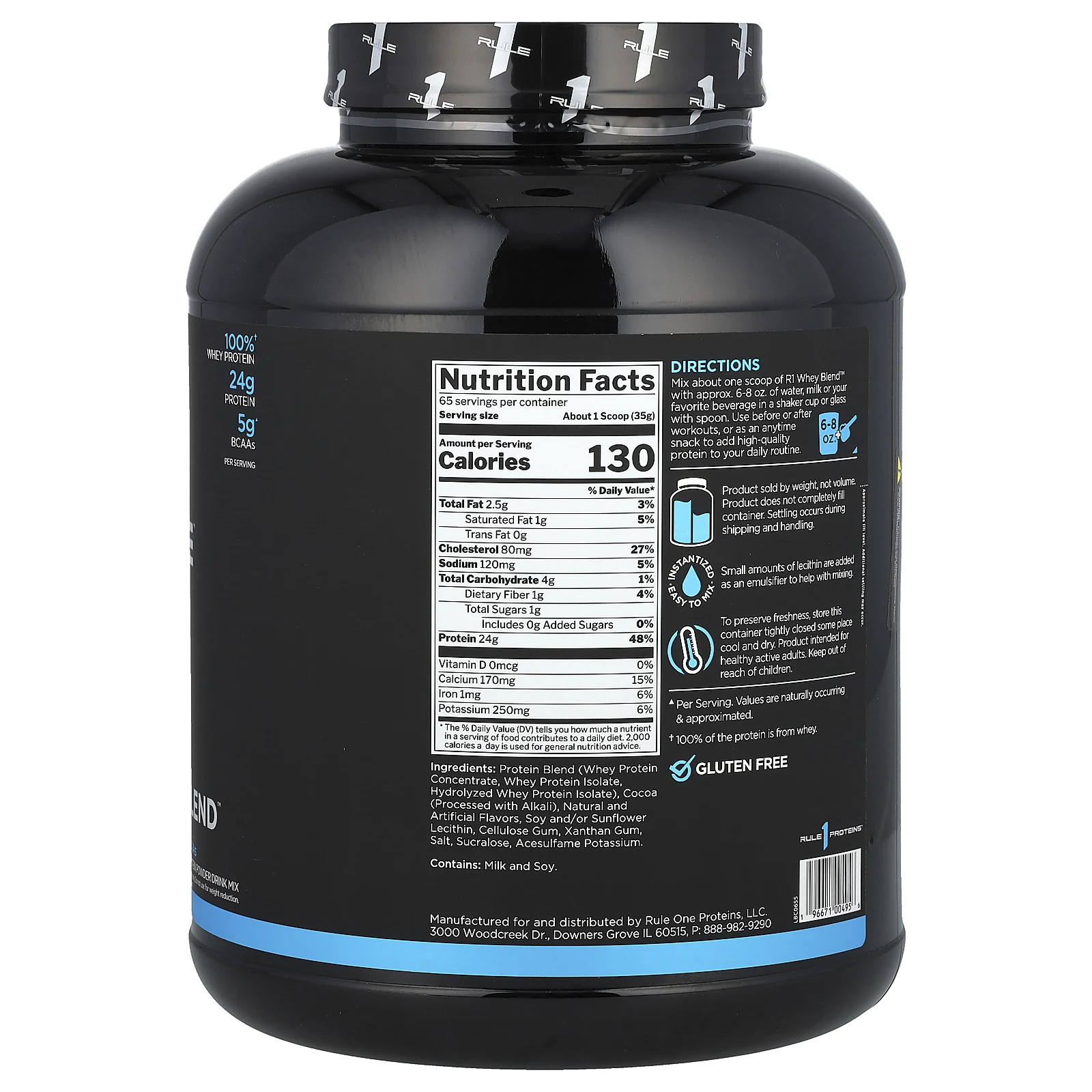 Rule One Proteins, Whey Blend, сывороточная протеиновая смесь, в порошке, со вкусом шоколадной помадки, 2,28 кг (5,02 фунта)