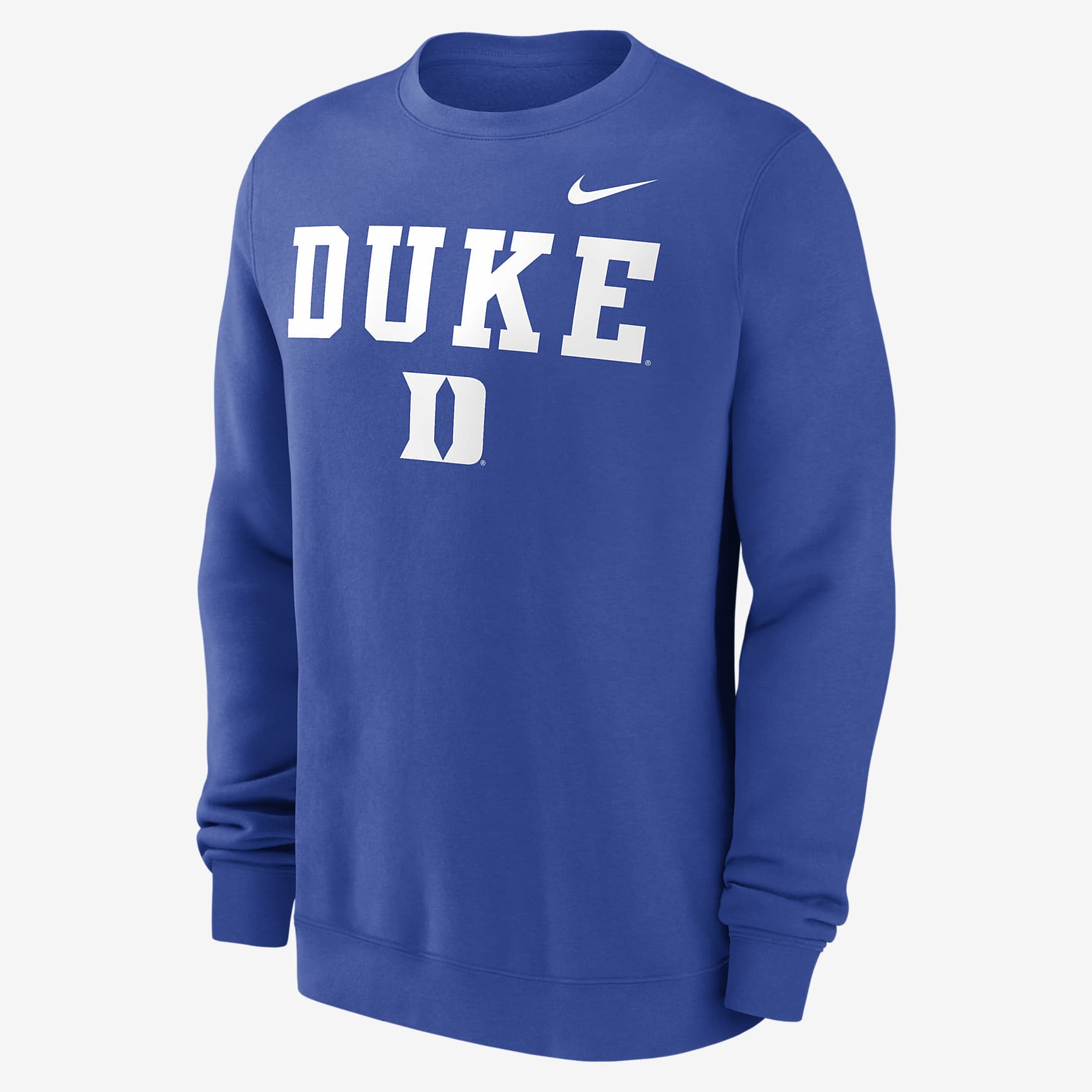 Duke Blue Devils Primetime Primary Stack Men's Nike College Pullover Crew