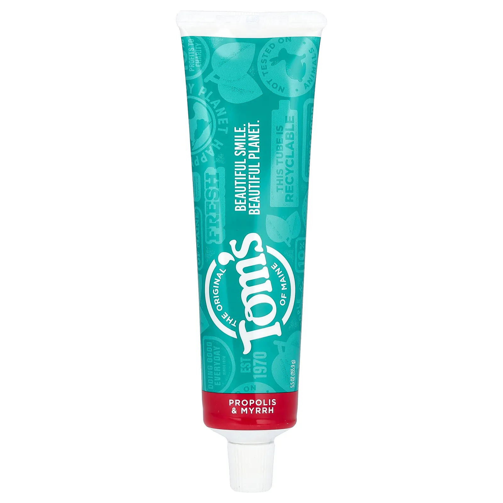 Tom's of Maine, Natural Antiplaue, зубная паста против налета, с прополисом и миррой, без фтора, корица, 155,9 г (5,5 унции)