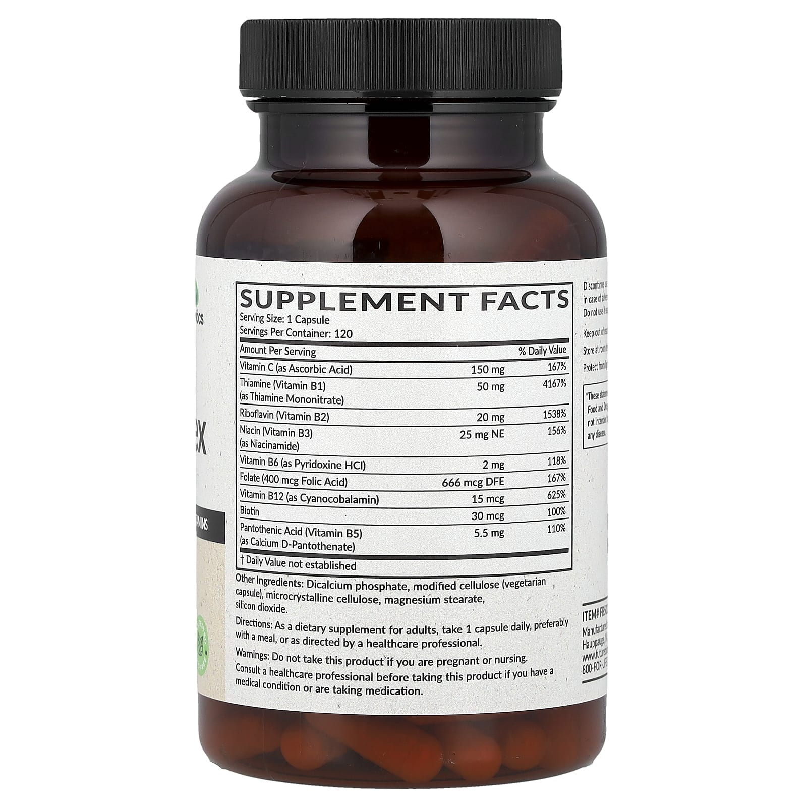 Futurebiotics, комплекс витаминов группы B с витамином C, 120 вегетарианских капсул