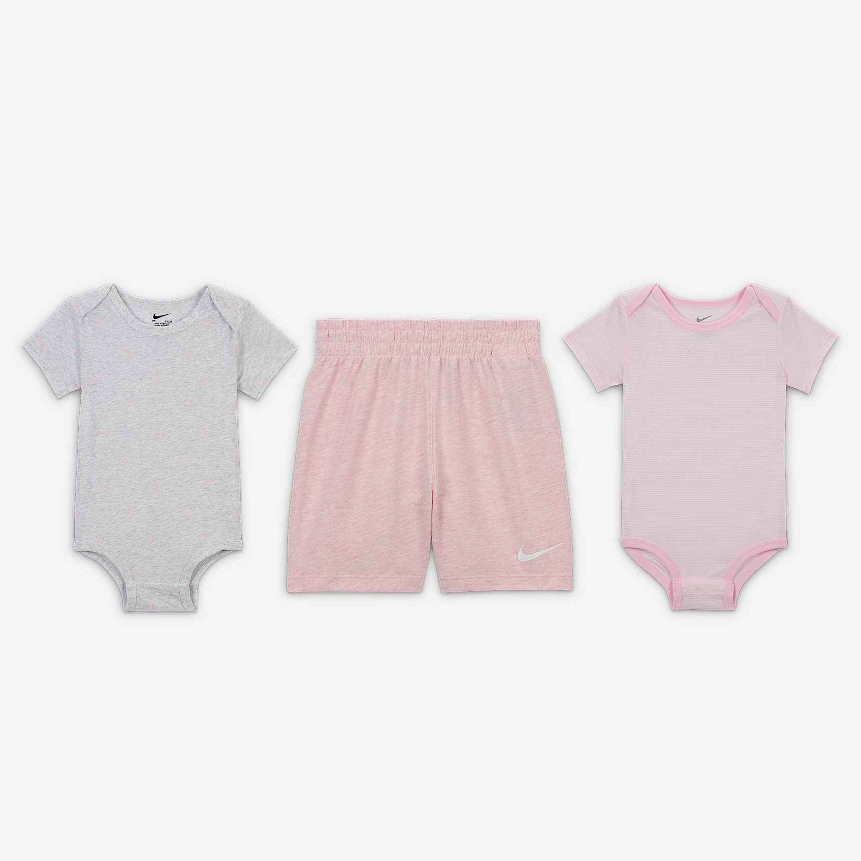 Nike Essentials Baby (12-24M) 3-Piece Striped Swooshfetti Set