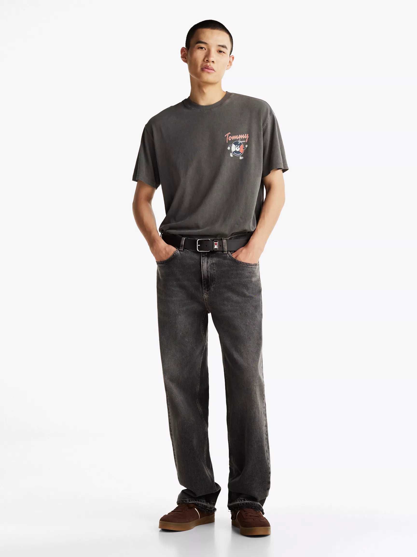 Мужская футболка Tommy Hilfiger, Свободная футболка с винтажным графическим принтом